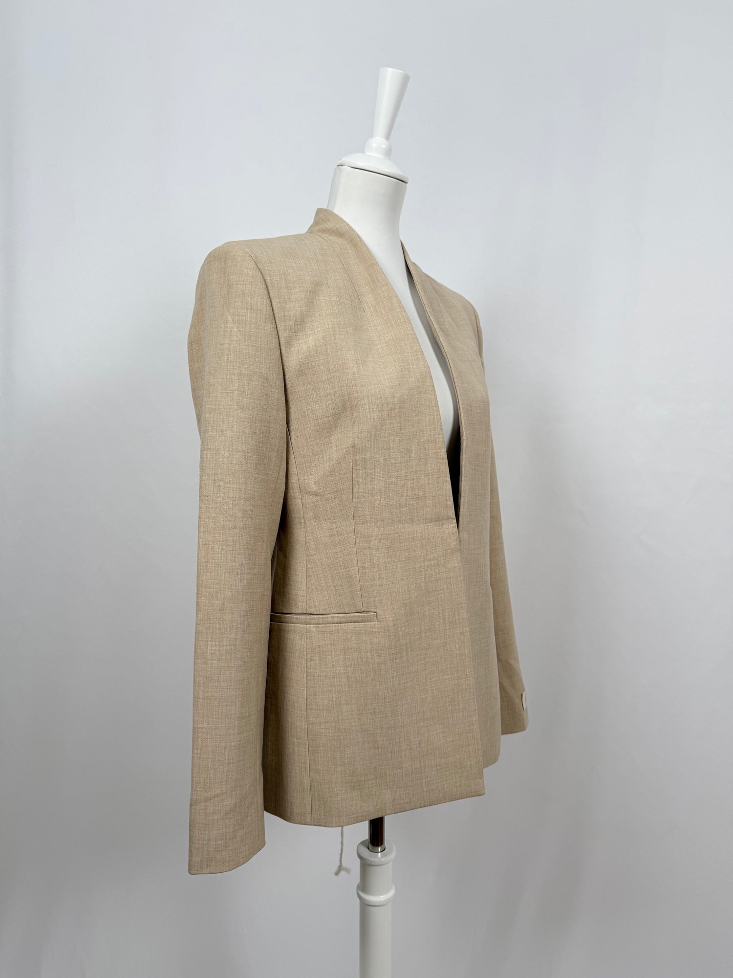 Blazer beige col châle