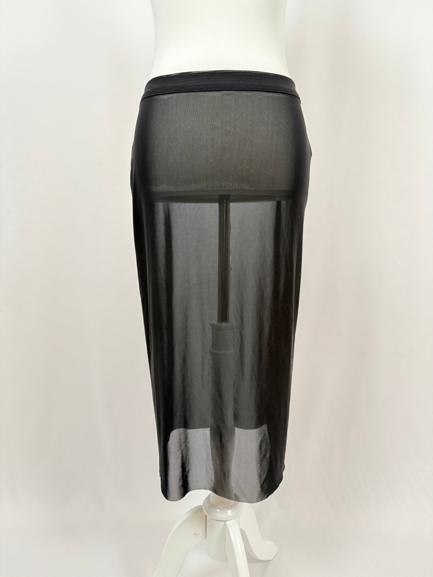 Jupe midi Peri transparente noire