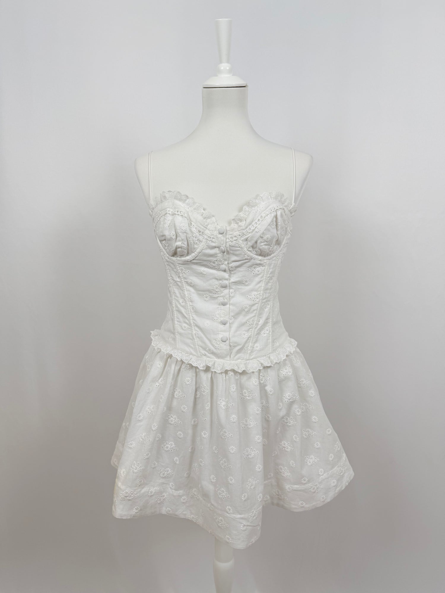 Robe mini blanche style corset