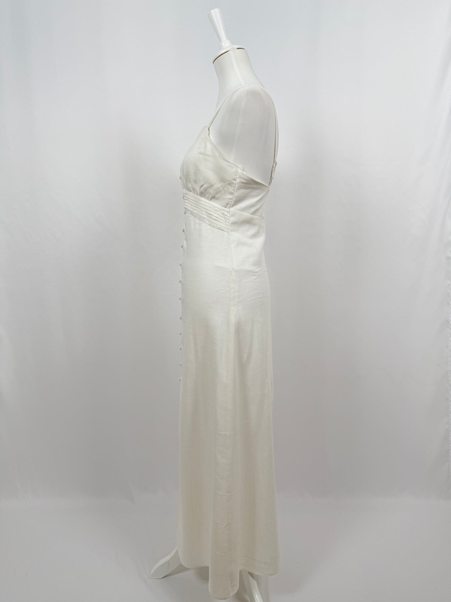 White midi dress with thin straps