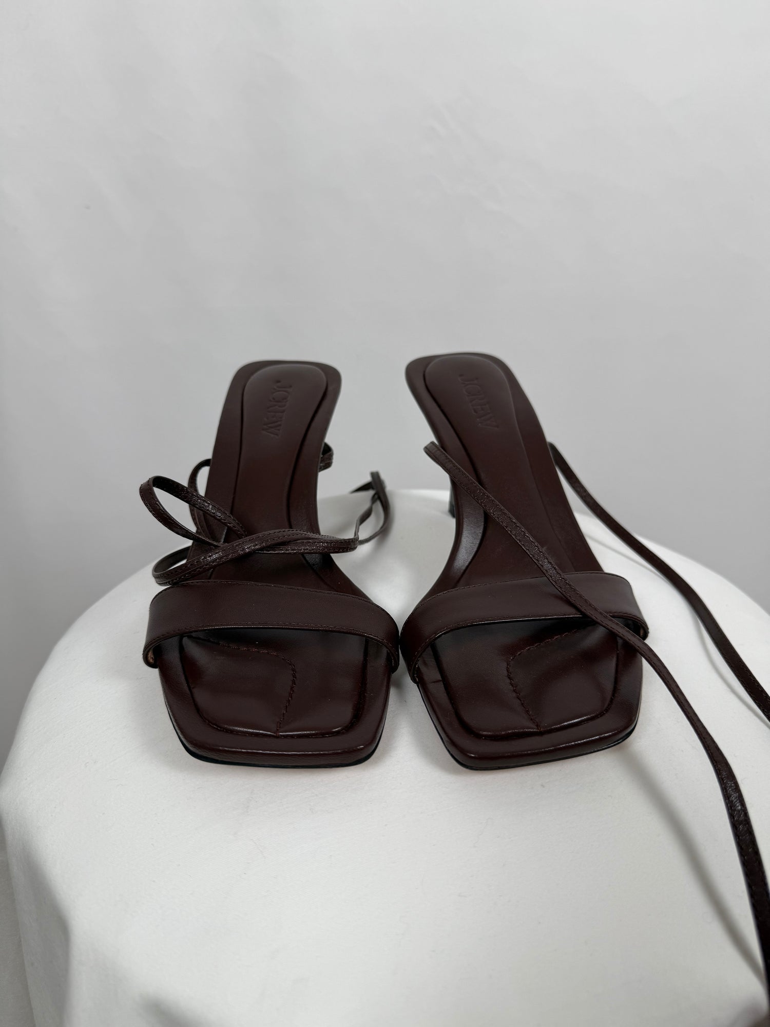 Sandales marron à lacets en cuir Leni