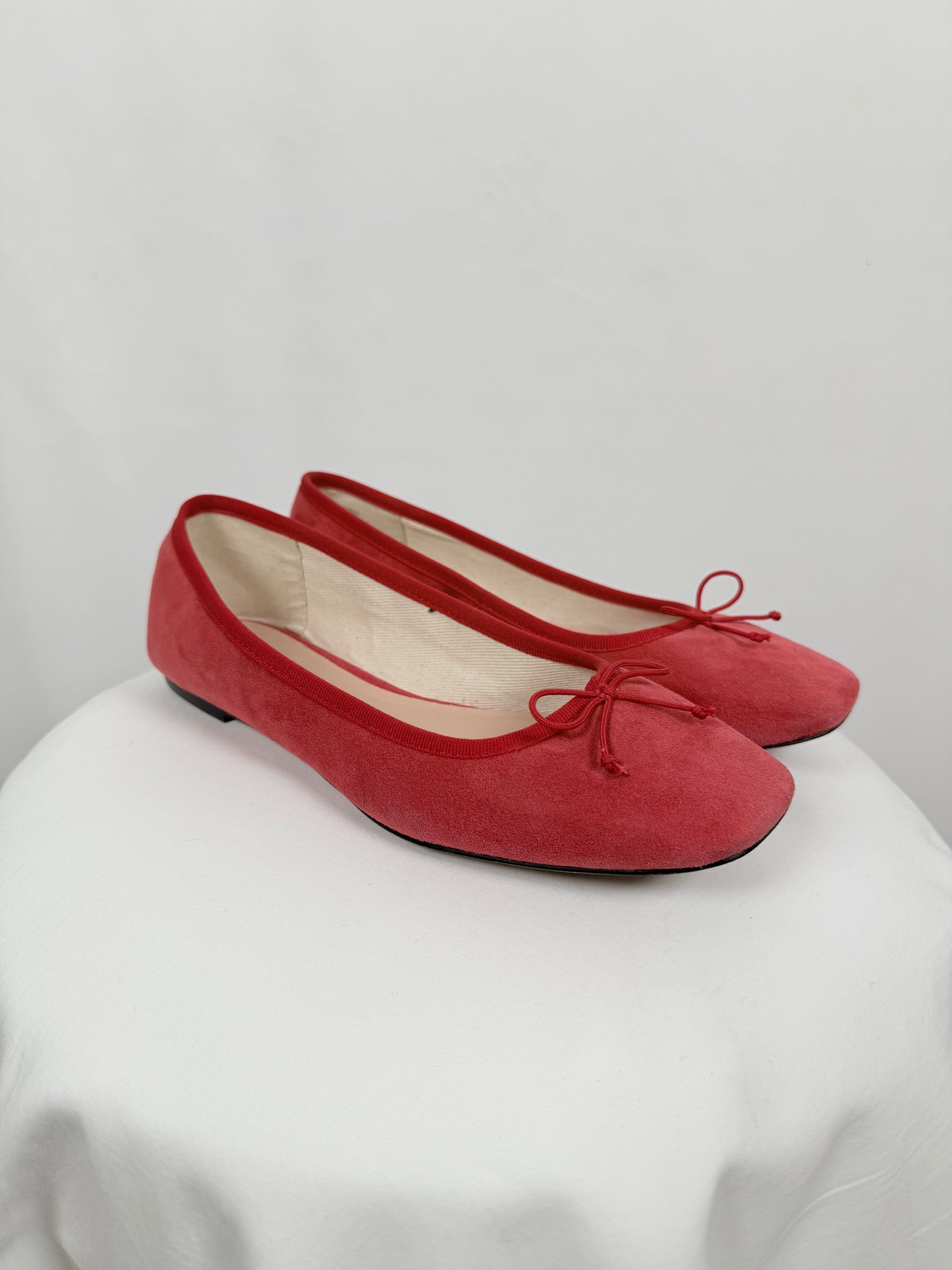 Quinn Red Suede Ballet Flats
