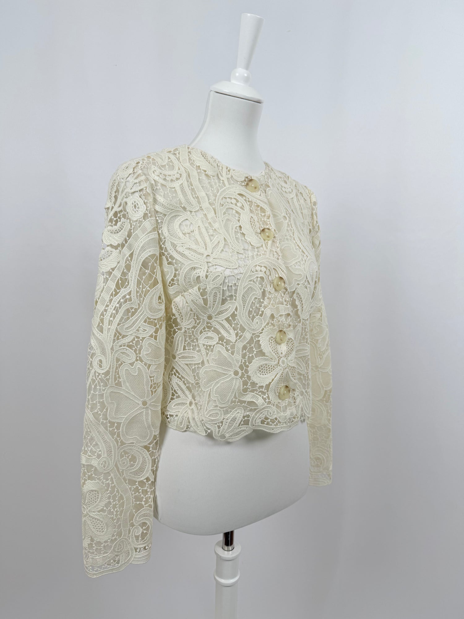 Veste Caris écru en dentelle