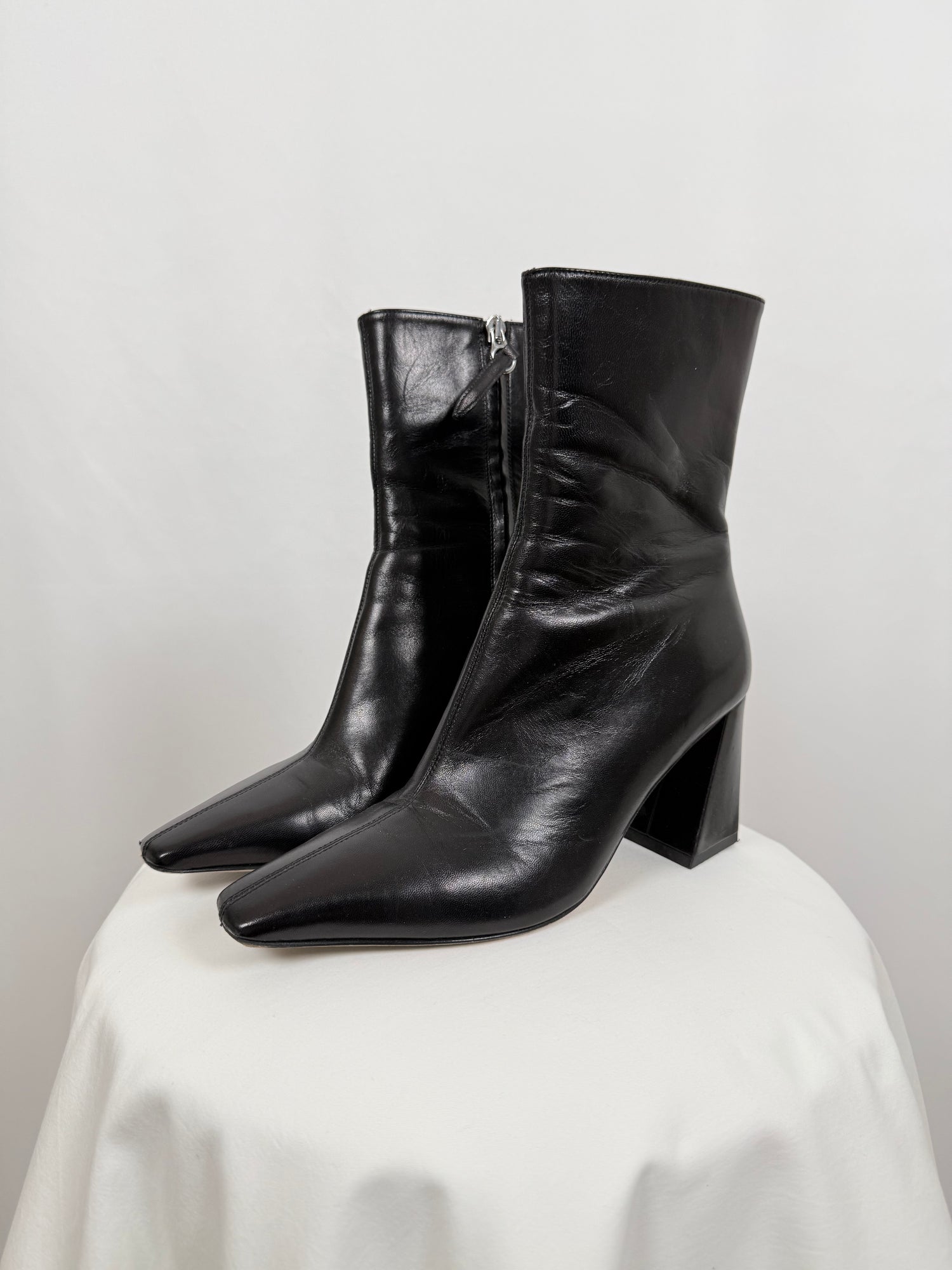 Bottines noires en cuir