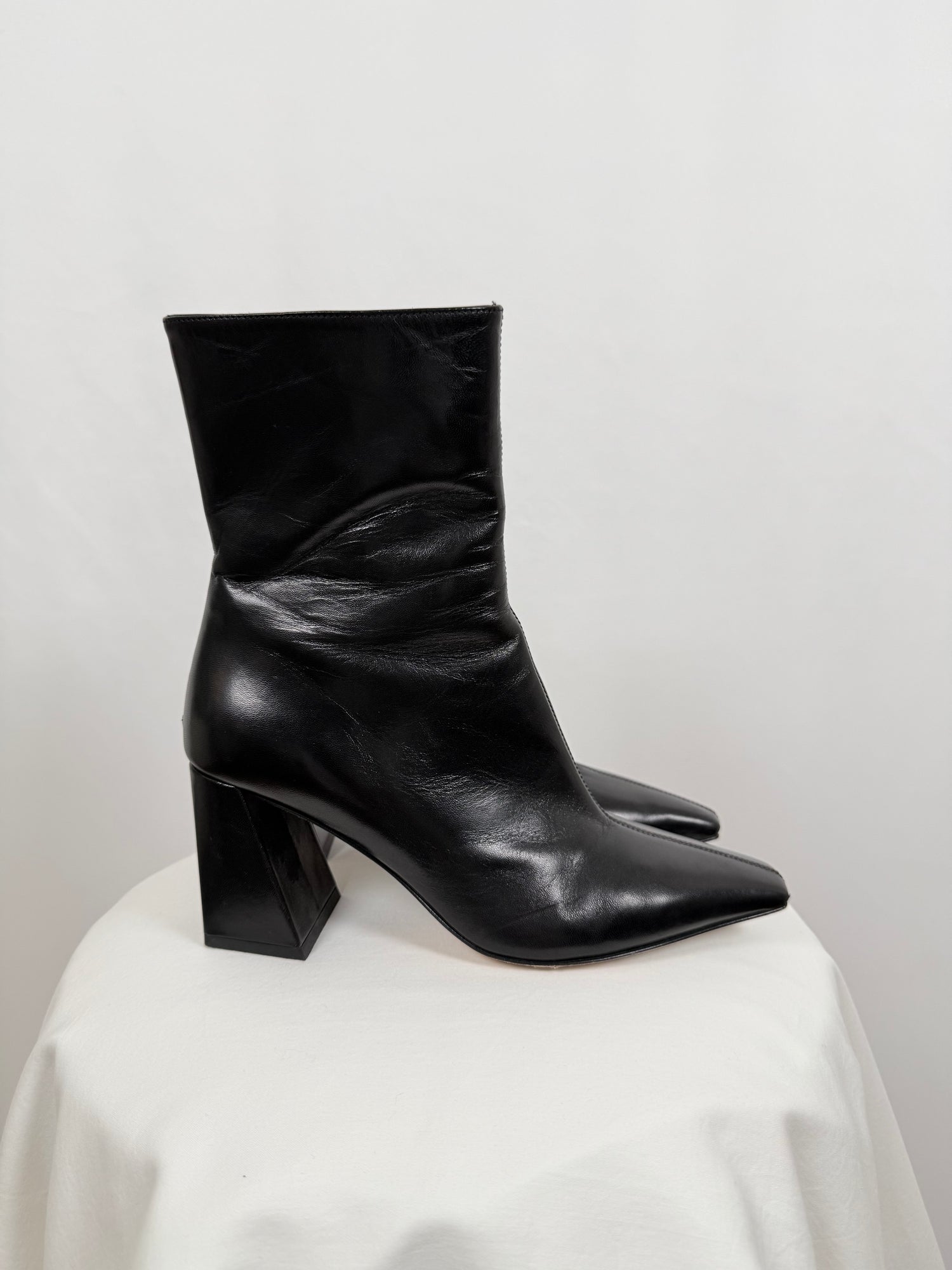 Bottines noires en cuir