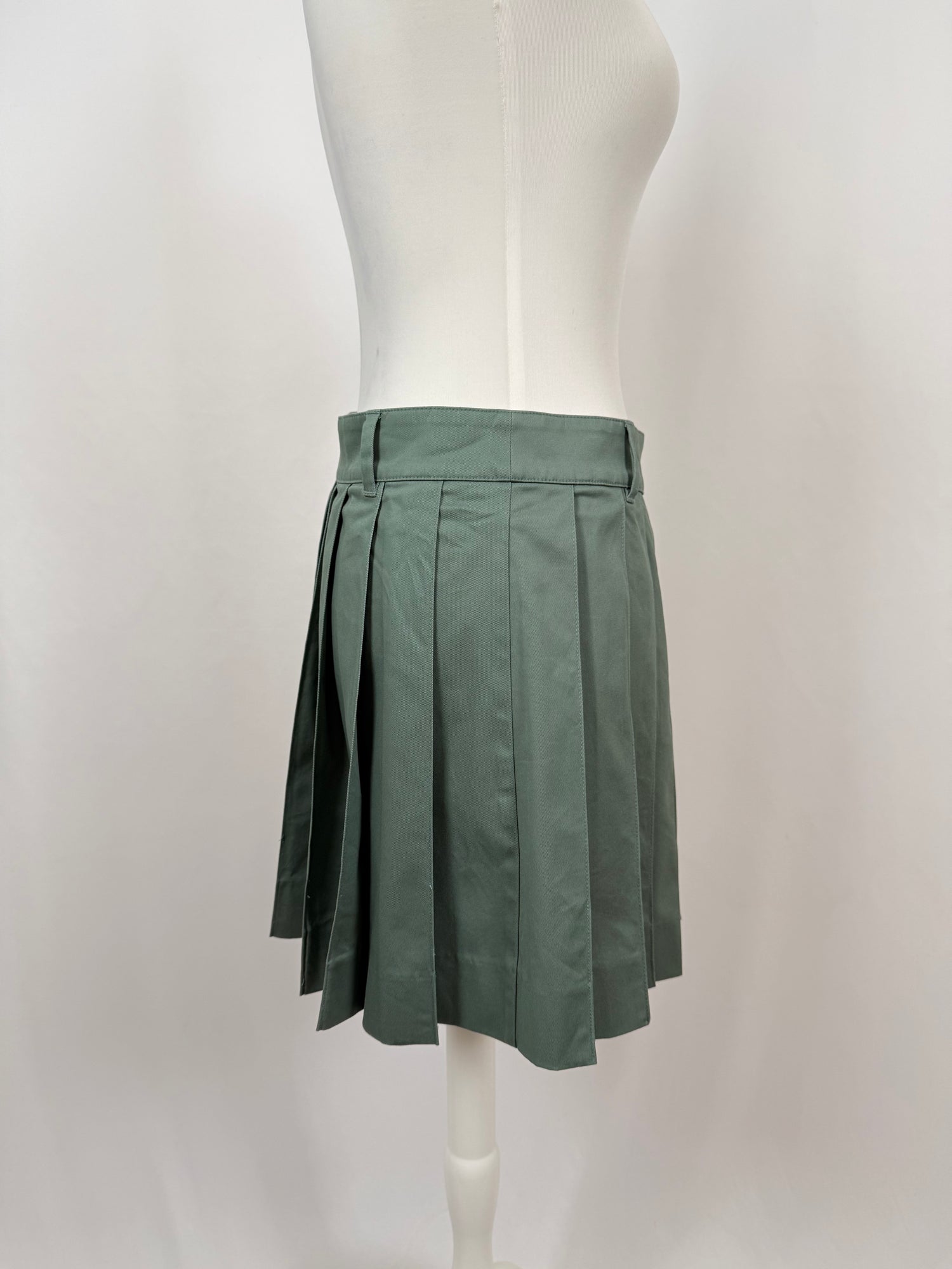 Mini jupe plissée verte