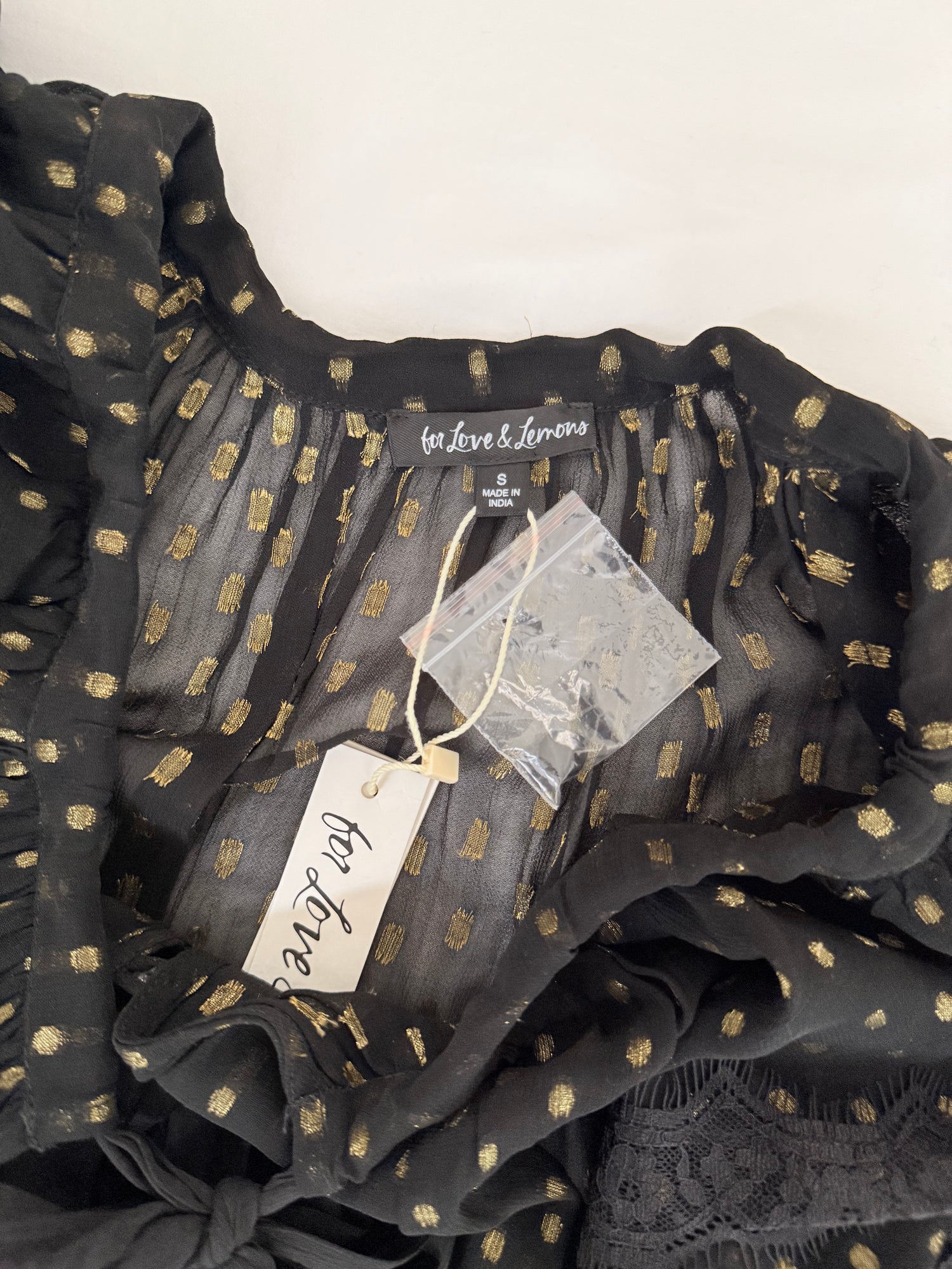 Robe transparente à pois Liz Lurex noire