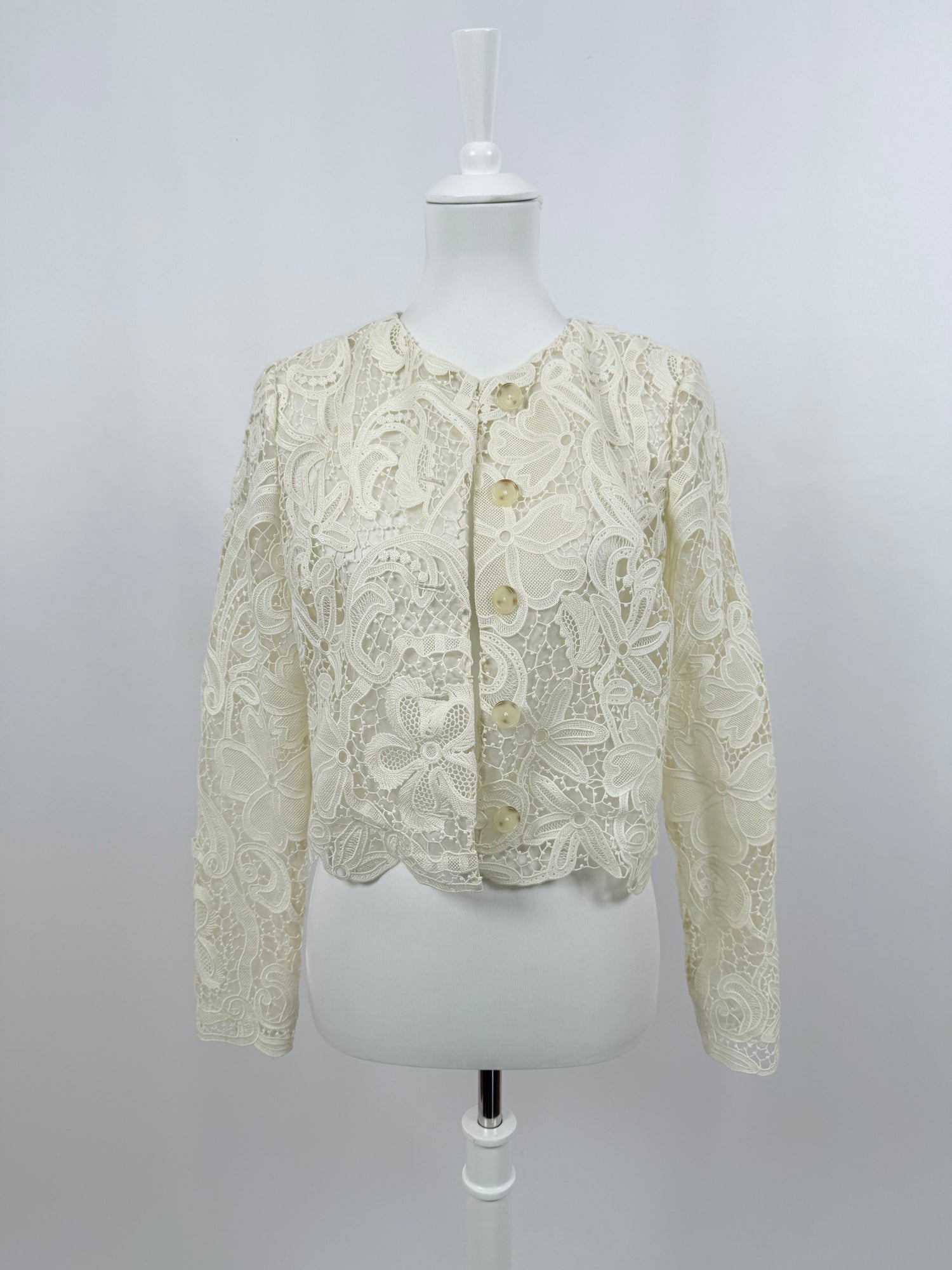 Veste Caris écru en dentelle