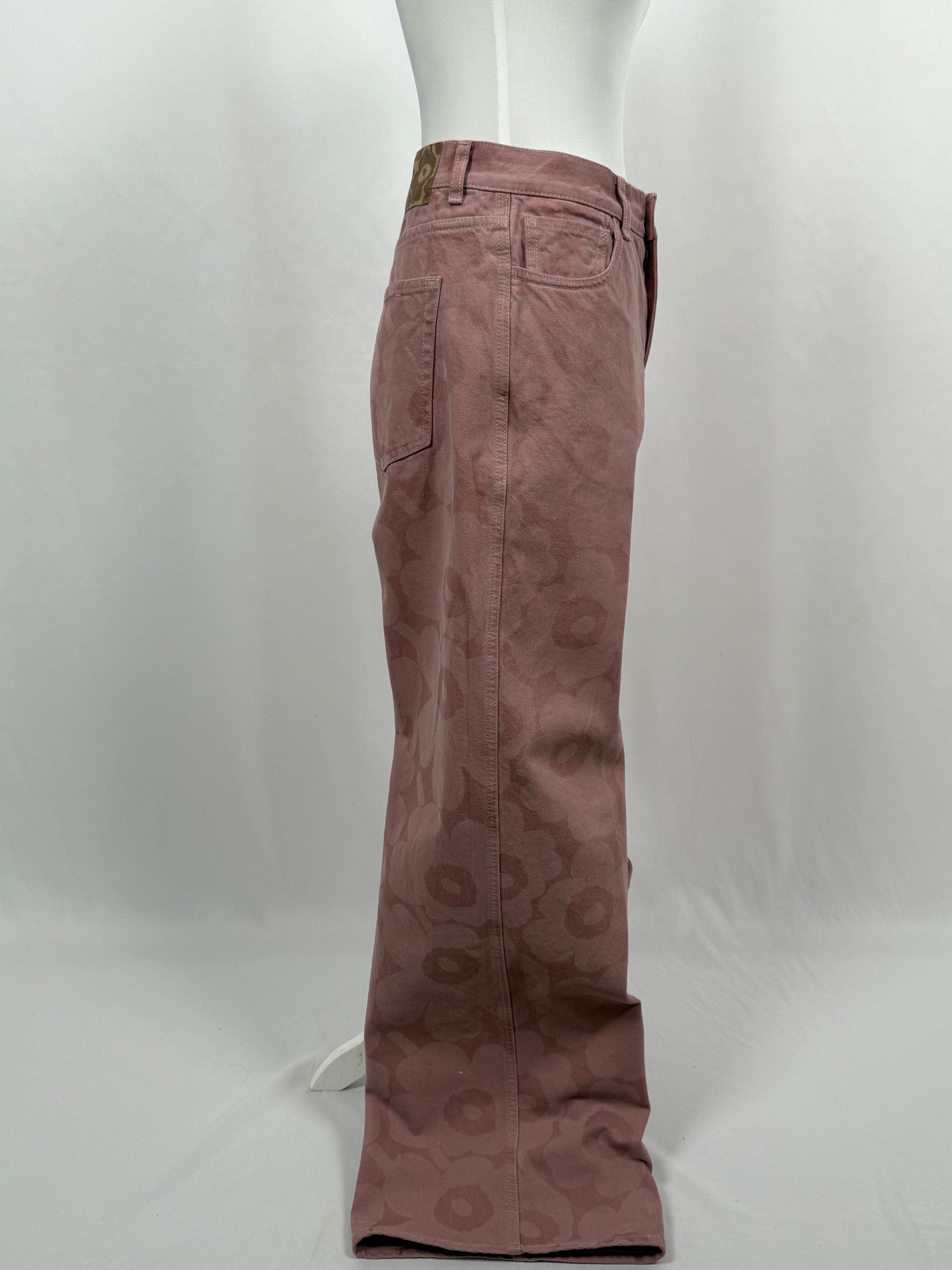 Wide-leg floral trousers