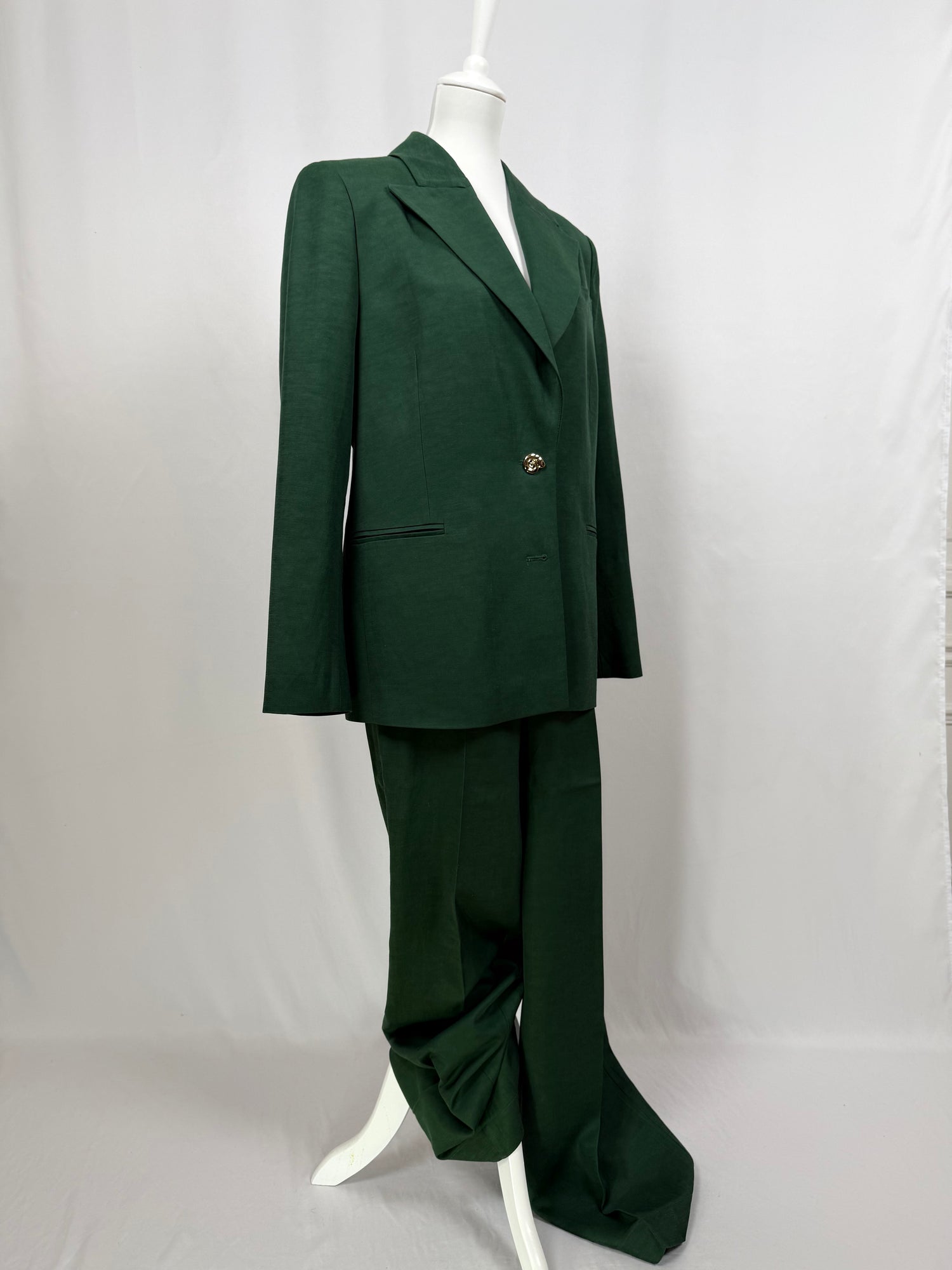 Tailleur oversize avec pantalon large vert