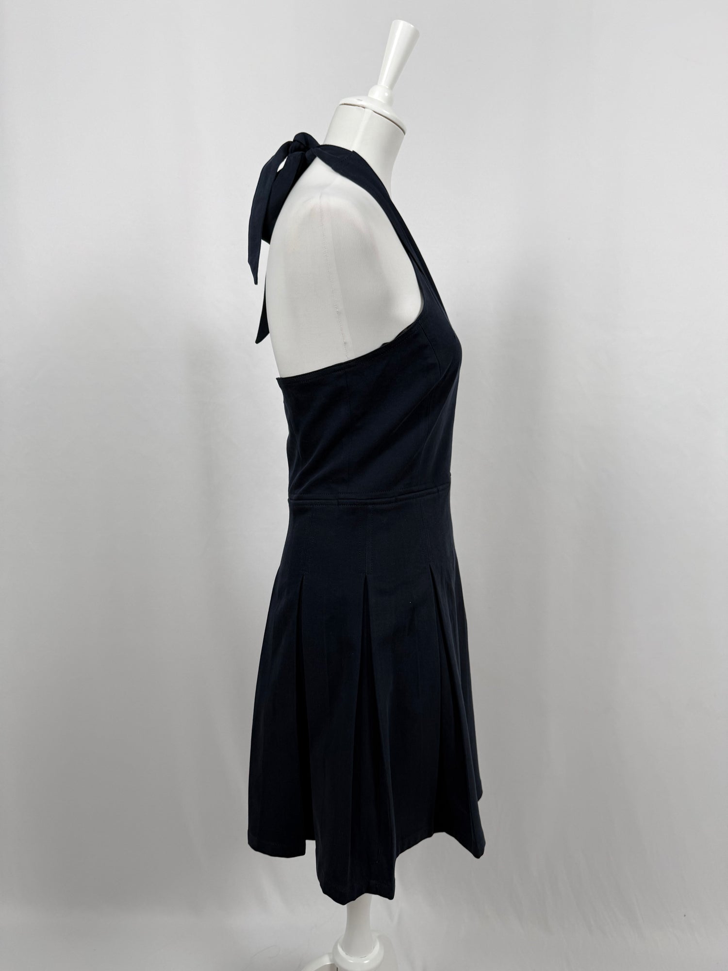 Navy blue backless mini dress