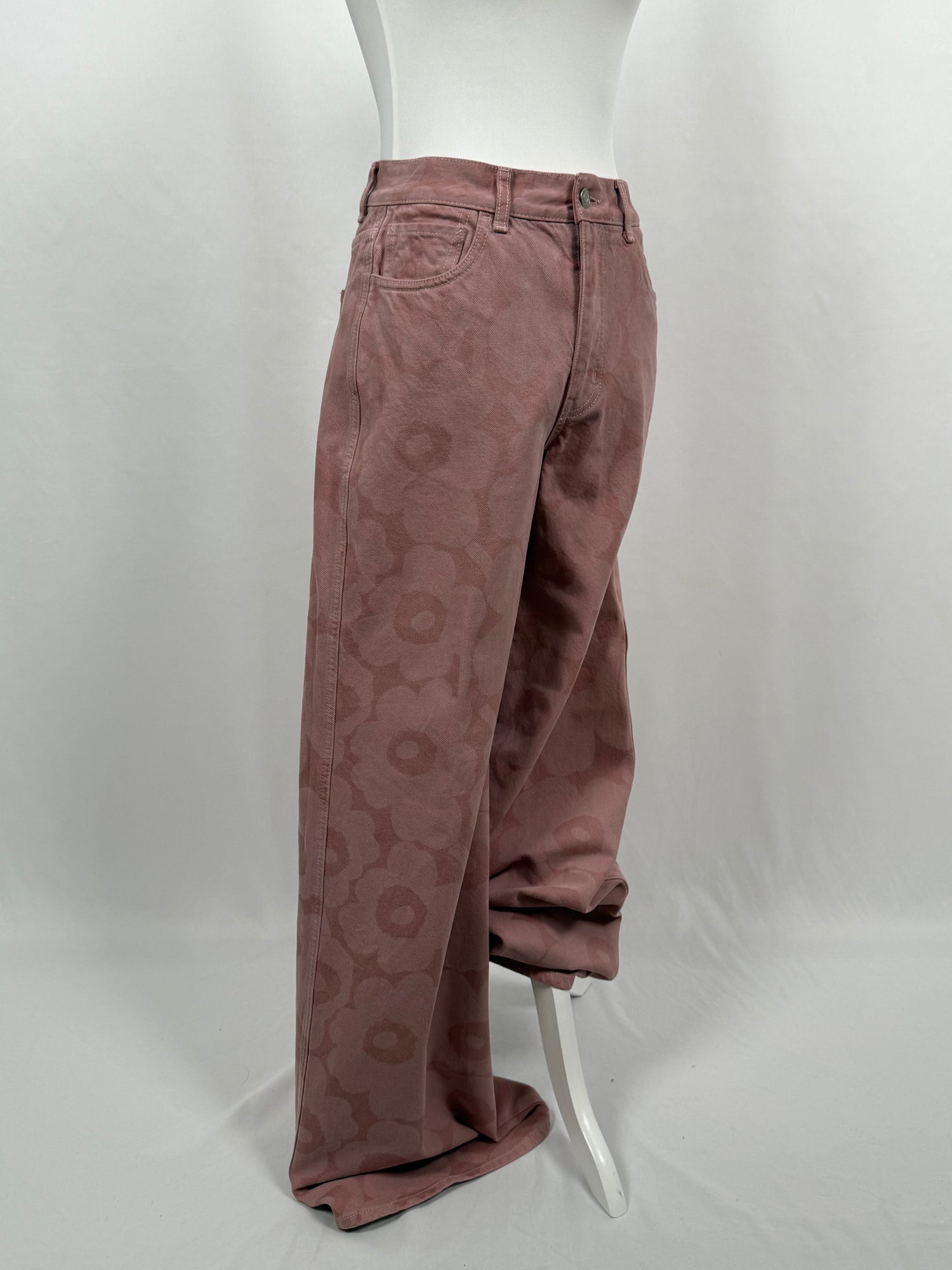 Wide-leg floral trousers