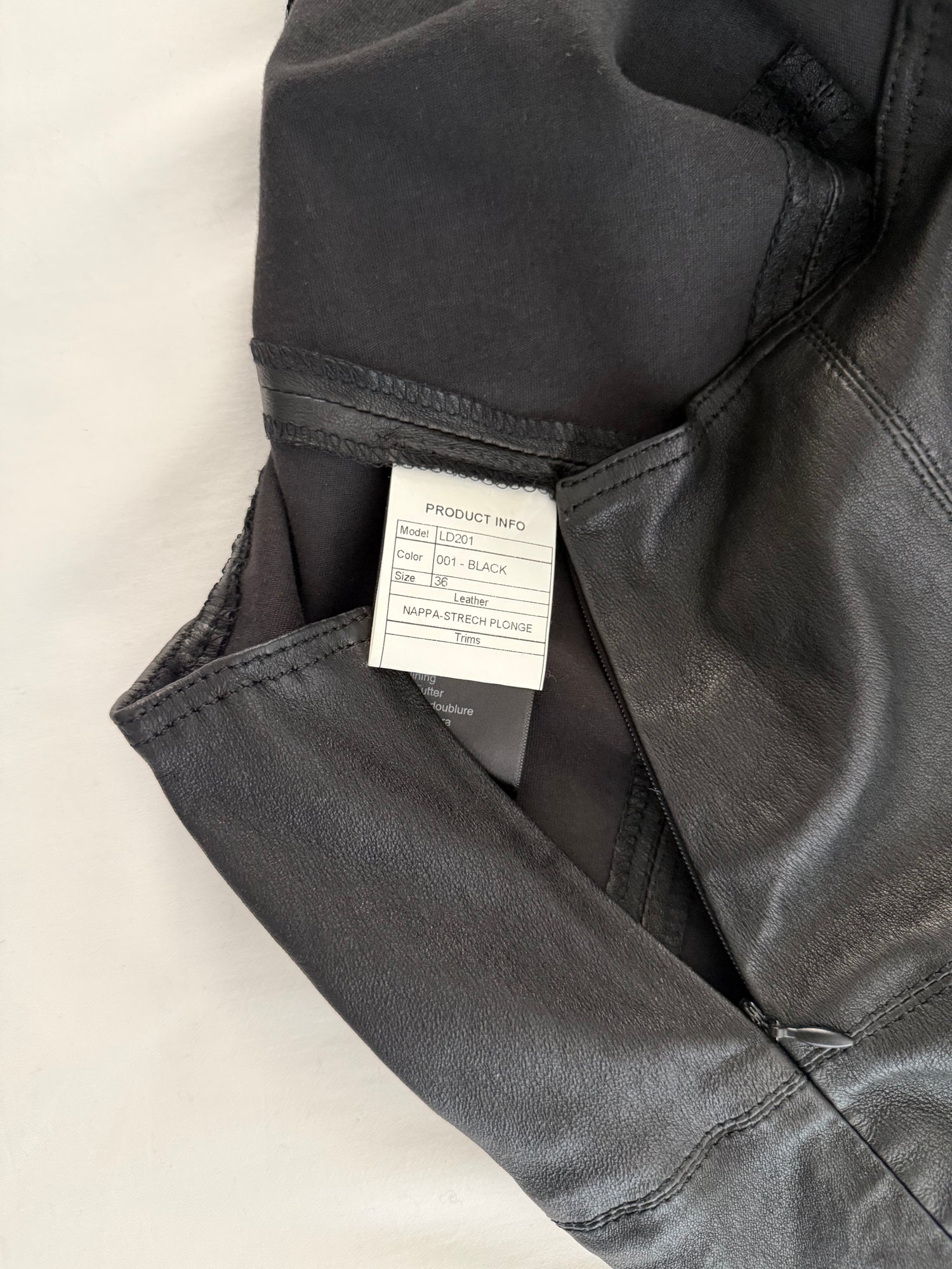 Negin short black leather dress