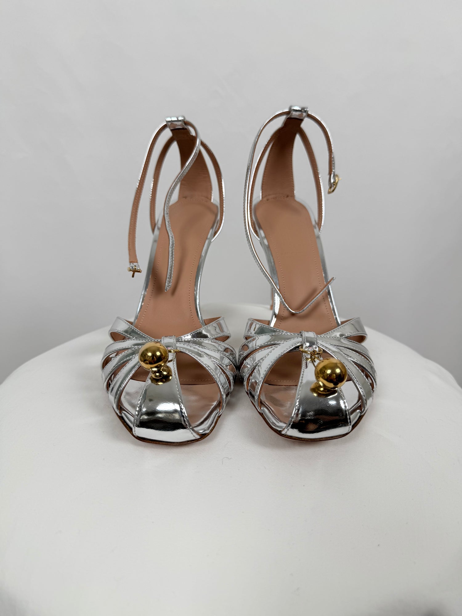 Silver 90mm pumps