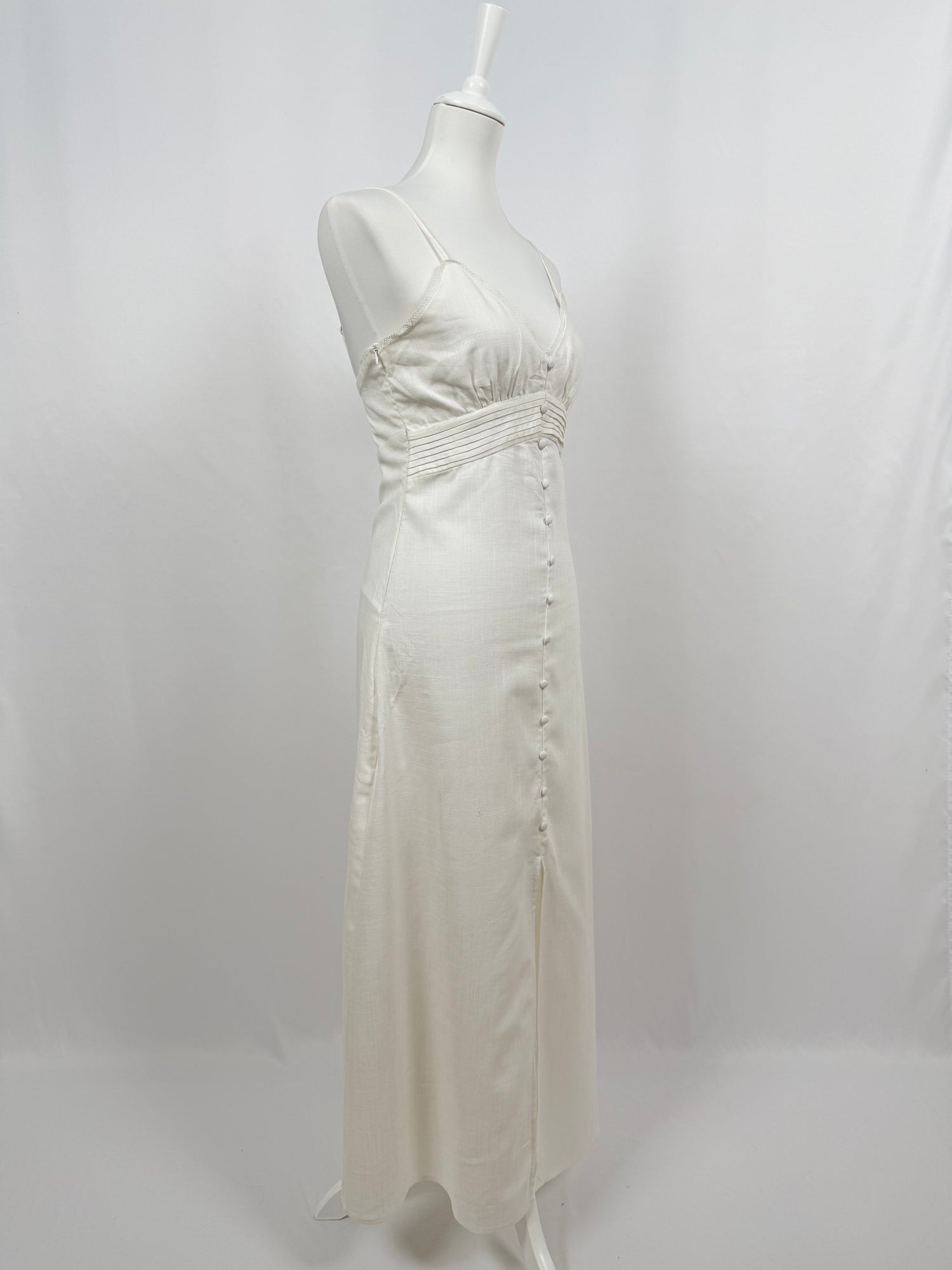 White midi dress with thin straps