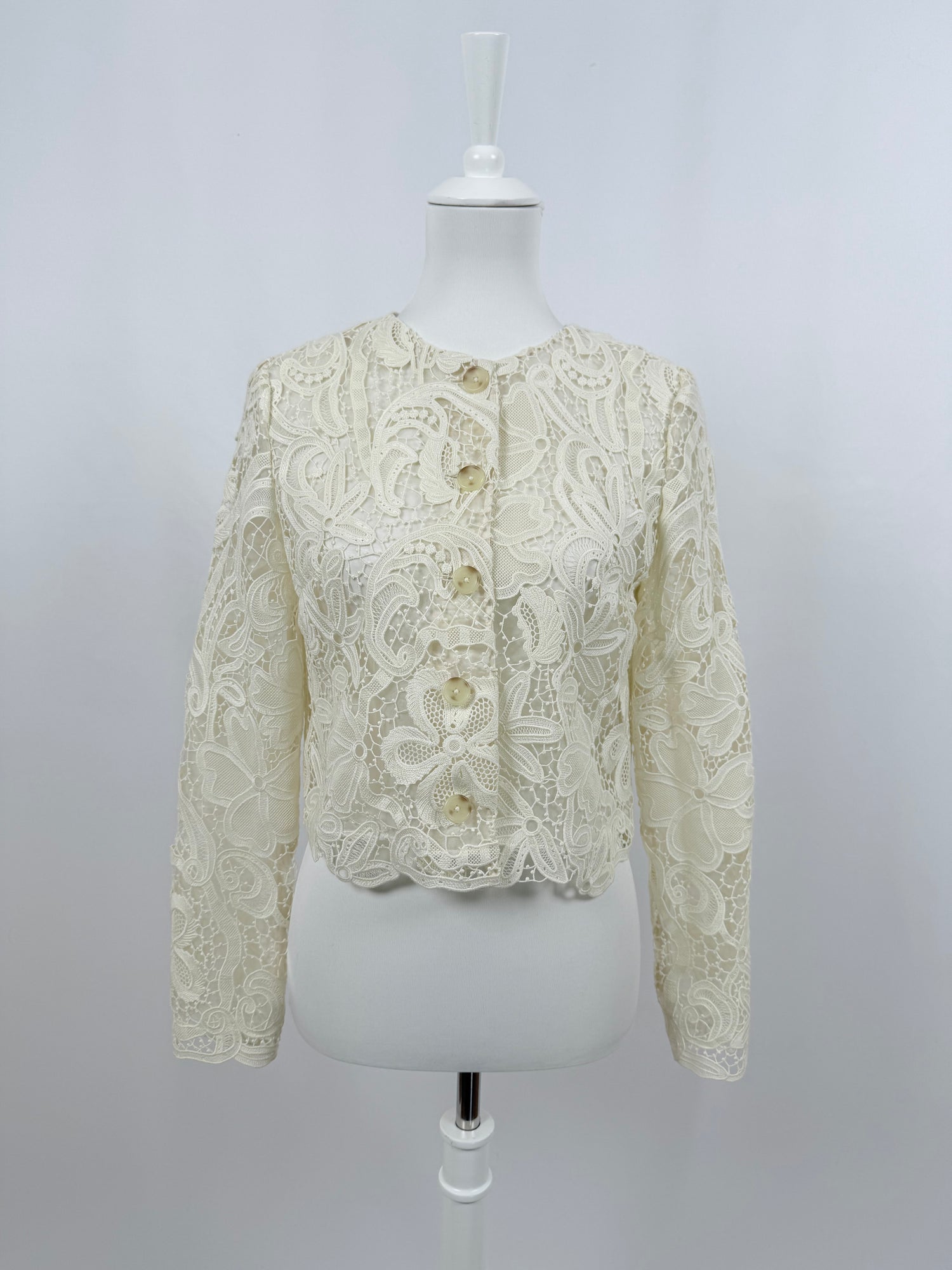 Veste Caris écru en dentelle