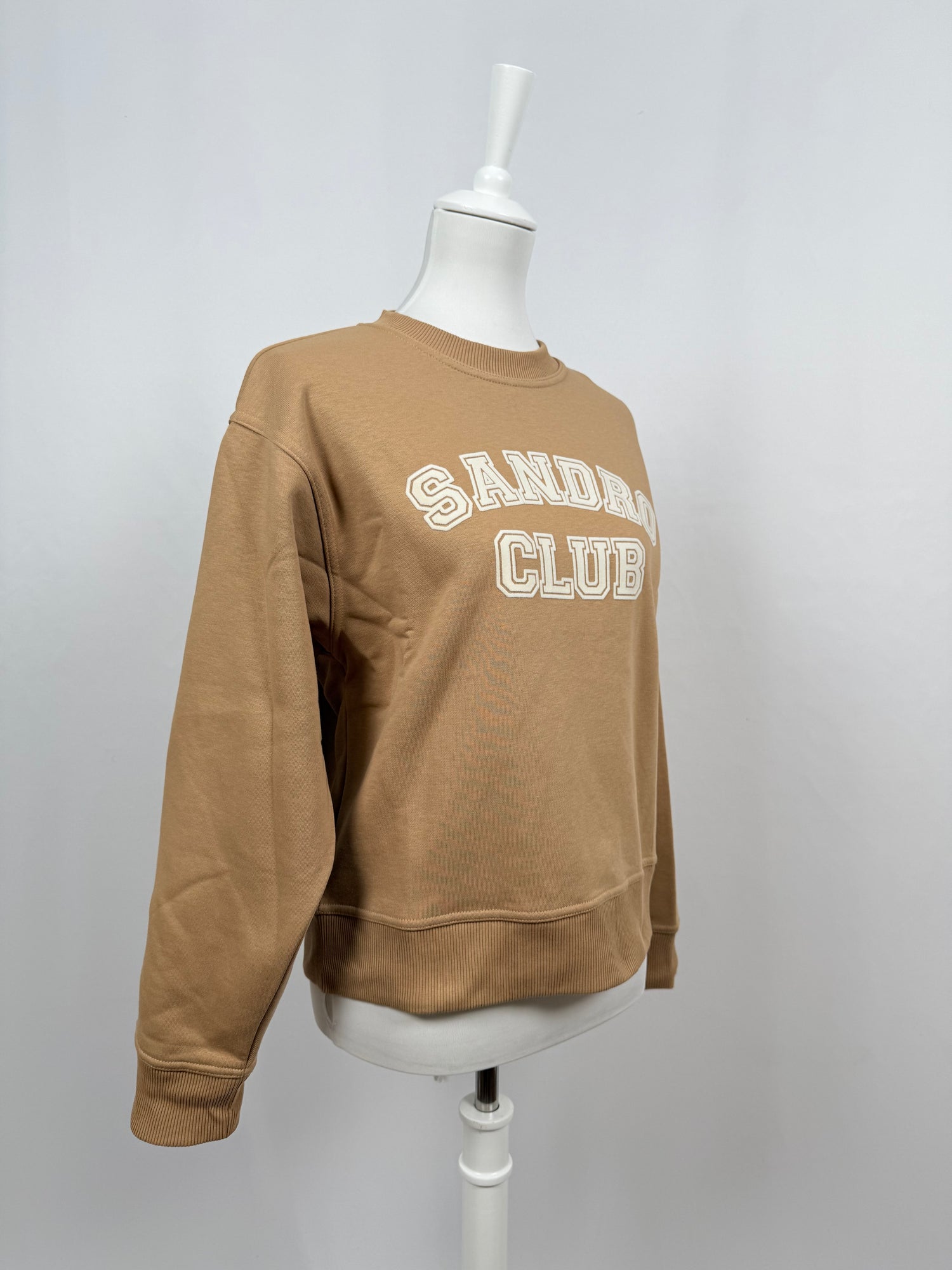 Camel sweatshirt with detachable collar