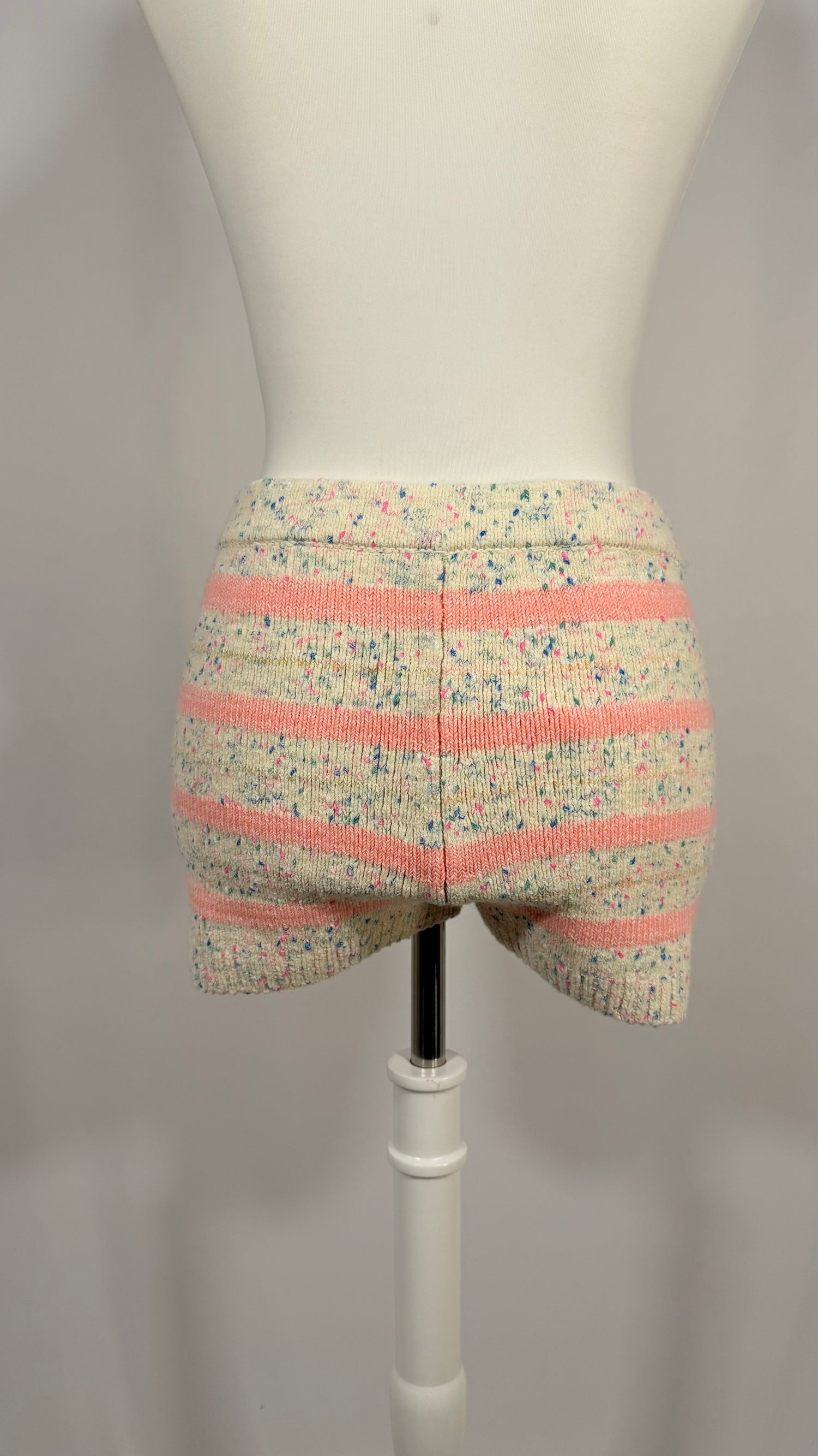 Ensemble Cardigan et Mini-short Space-dyed rose rayé