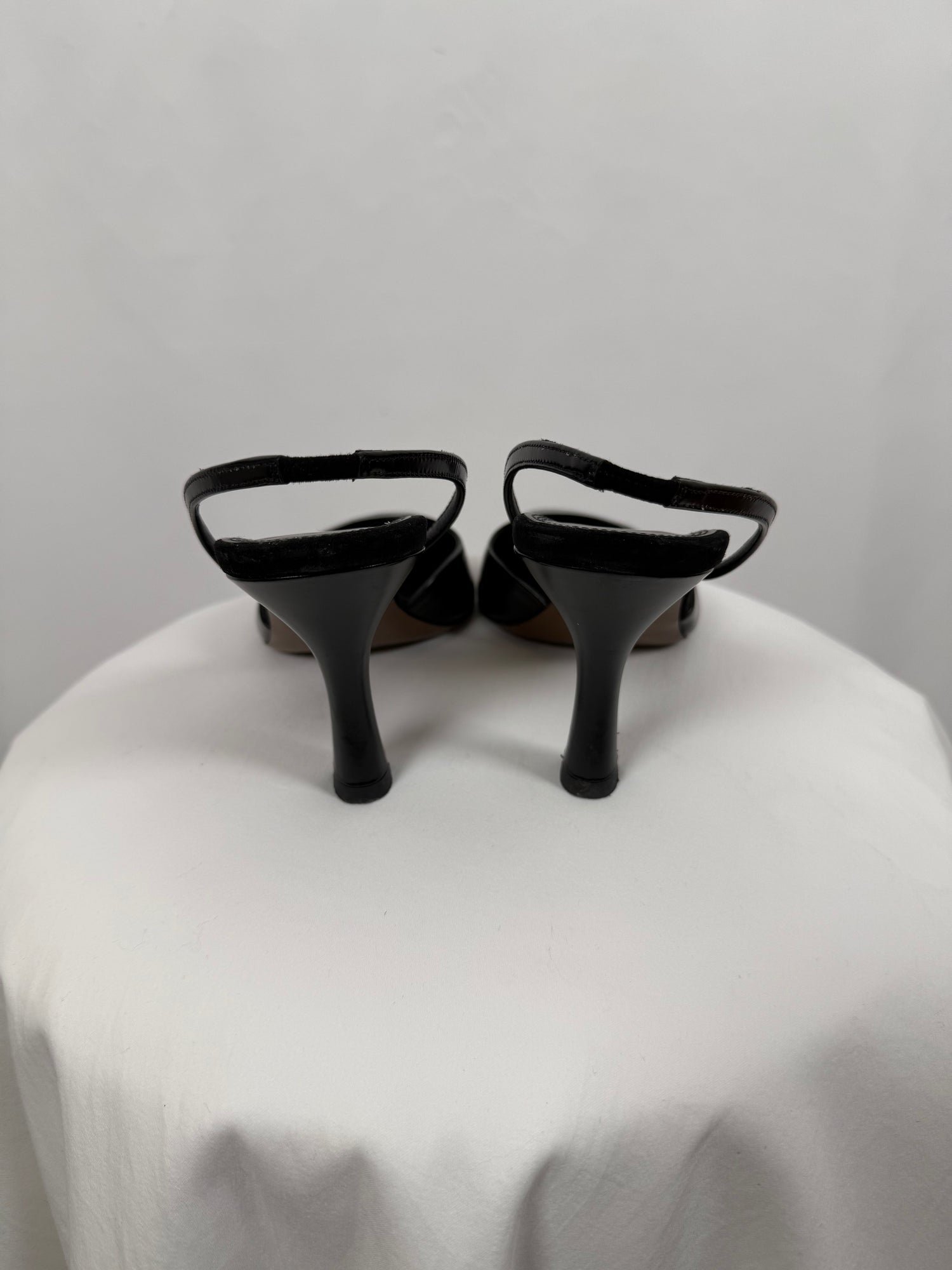 Slingbacks Baten 80mm noir en cuir