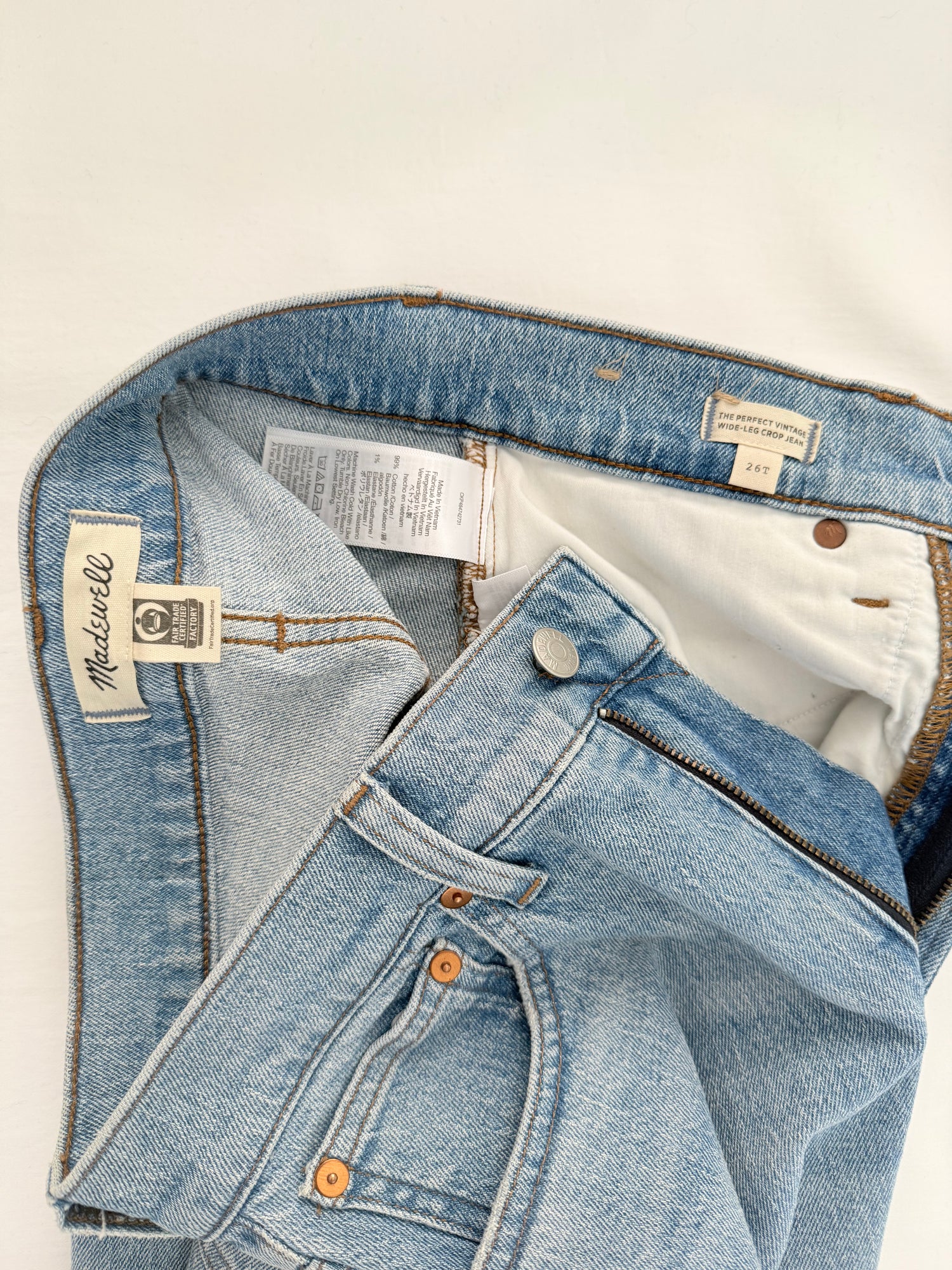 Jean droit taille haute bleu clair