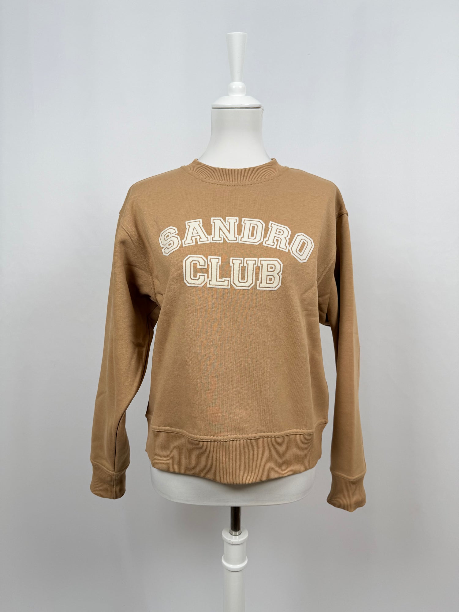 Camel sweatshirt with detachable collar