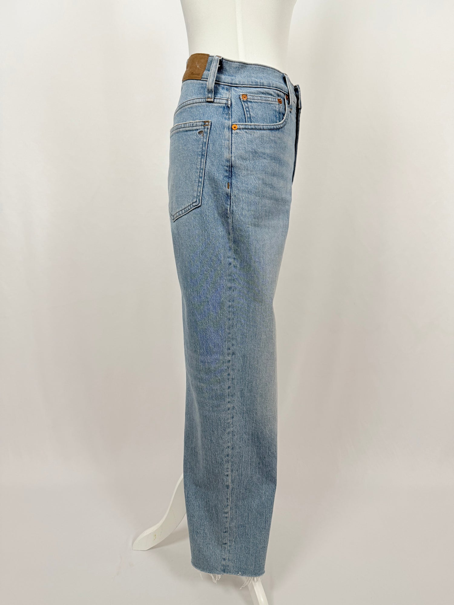 Jean droit taille haute bleu clair