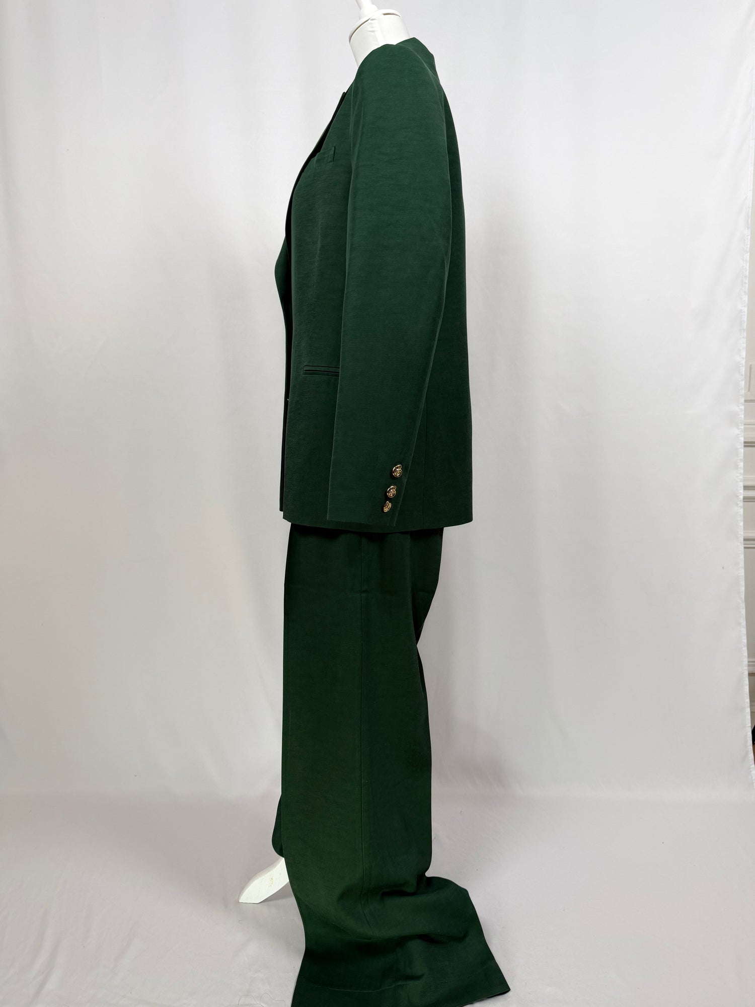 Tailleur oversize avec pantalon large vert