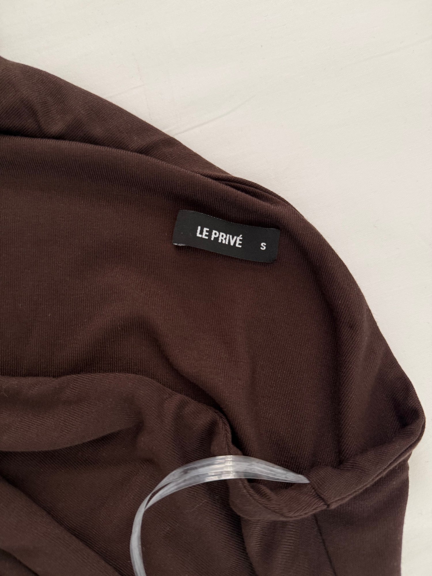 Brown draped asymmetric maxi dress