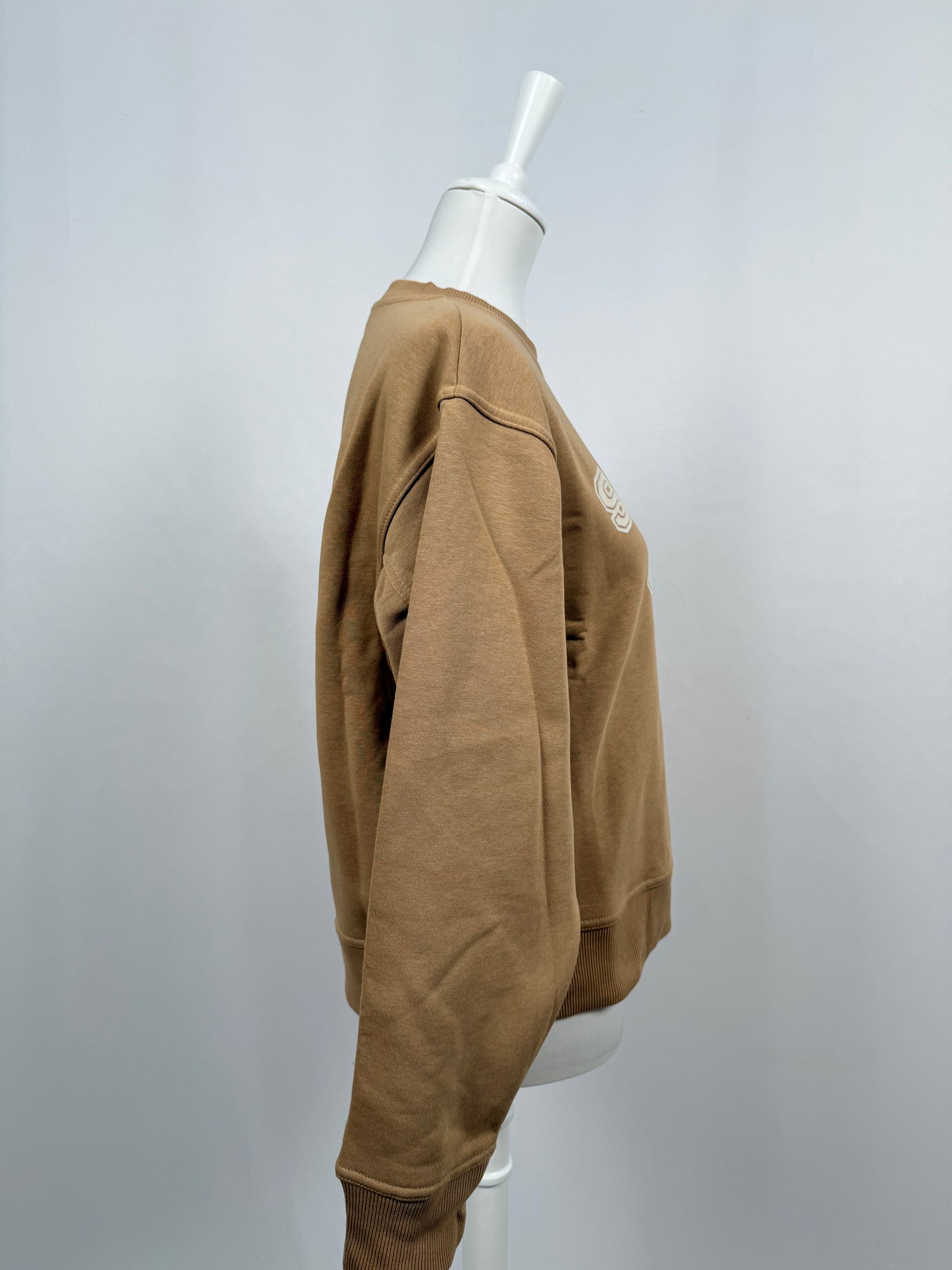 Camel sweatshirt with detachable collar