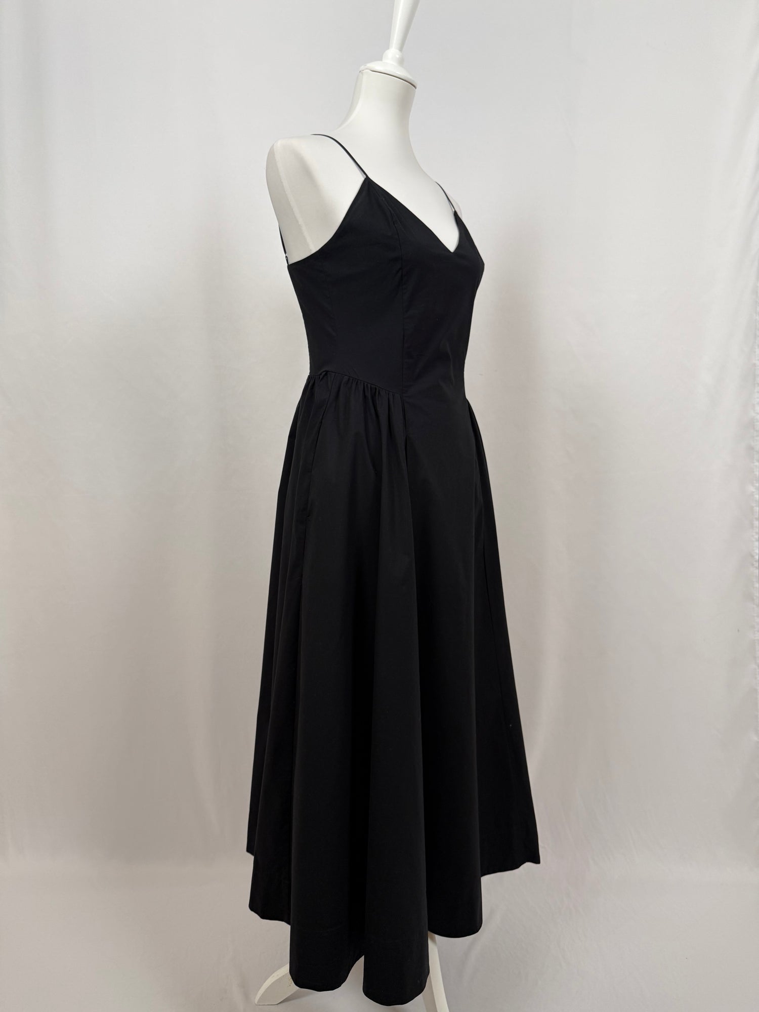 Black Poplin Midi Dress