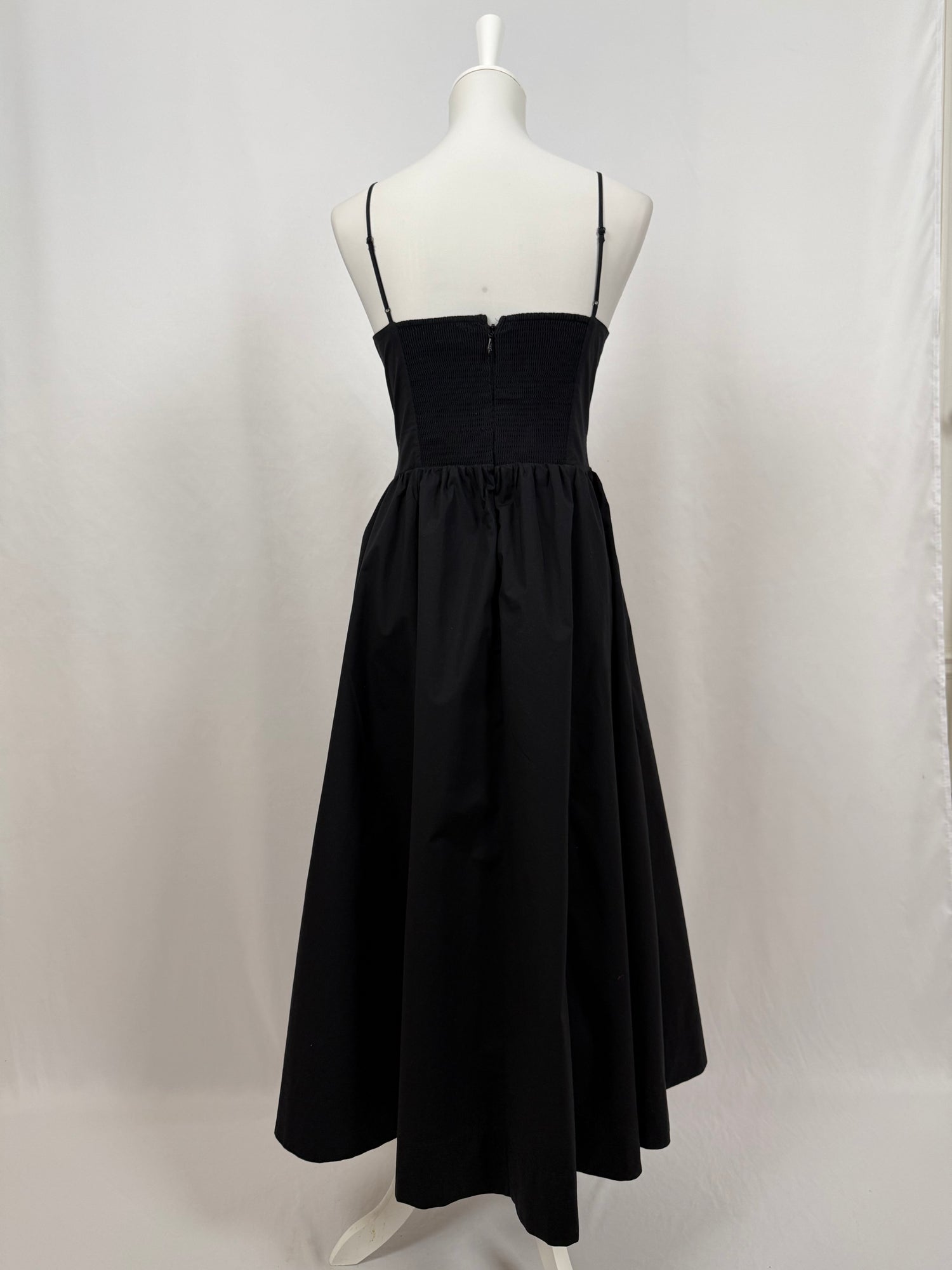 Black Poplin Midi Dress
