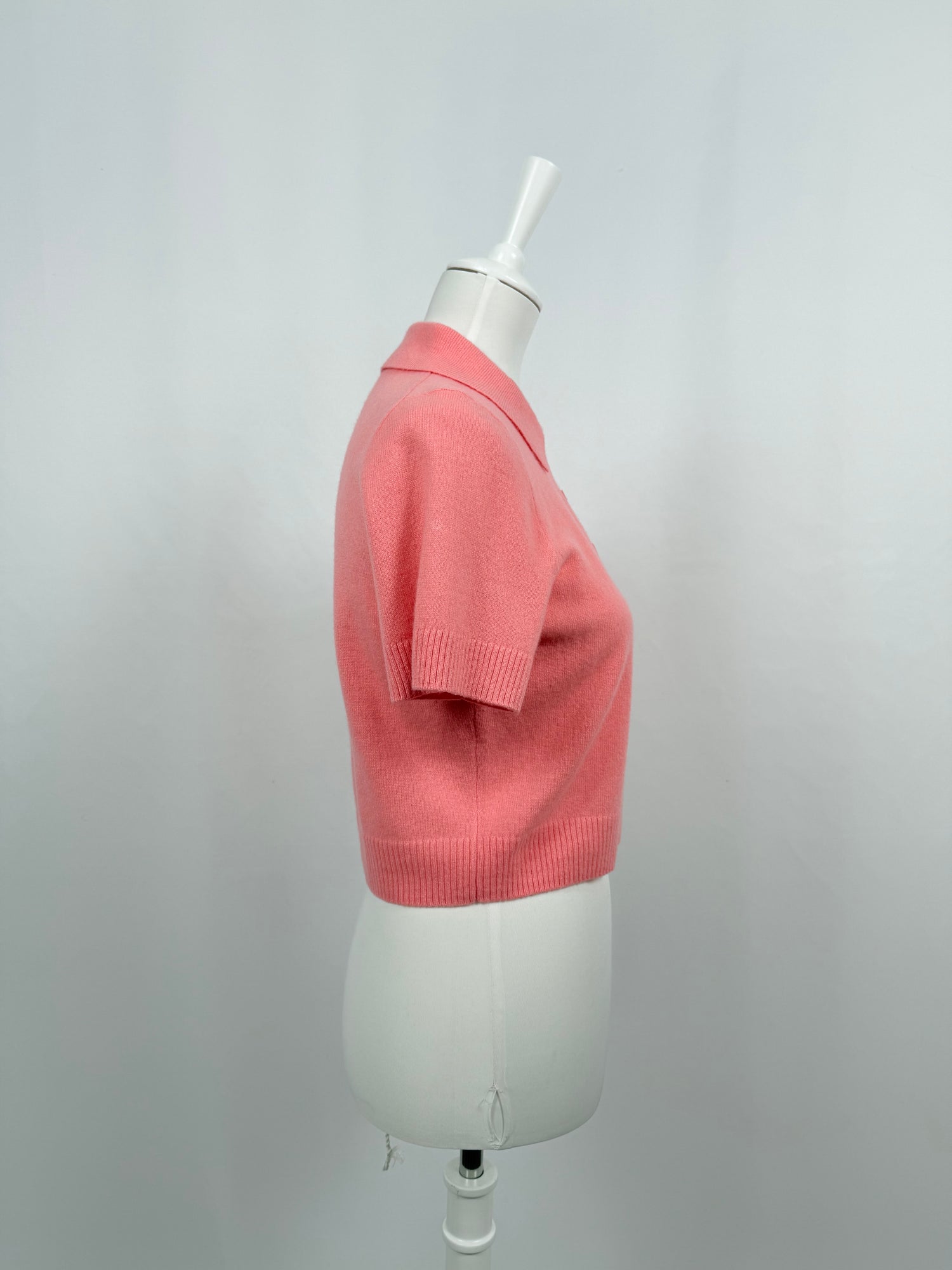Pink cashmere polo shirt
