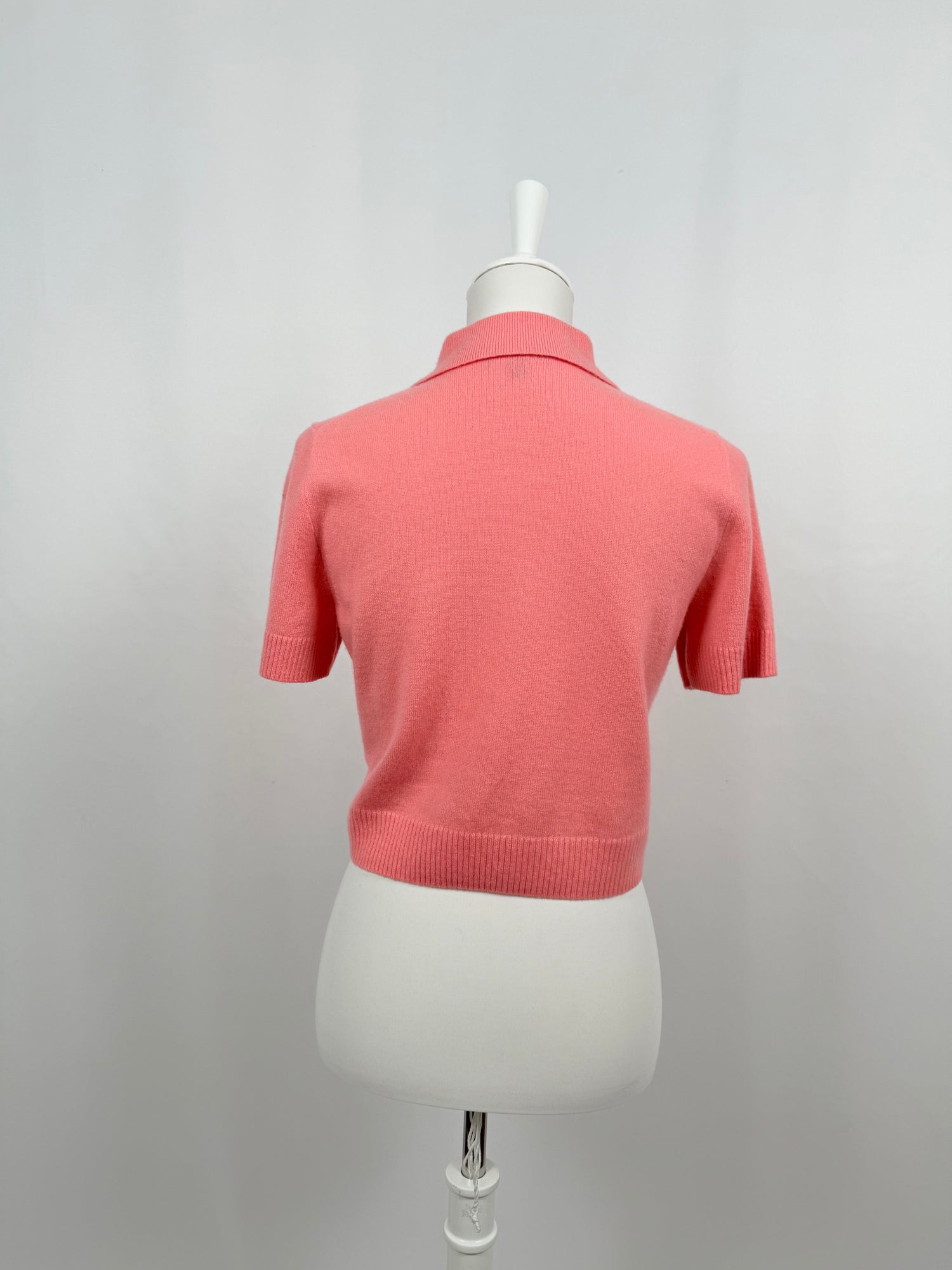 Pink cashmere polo shirt