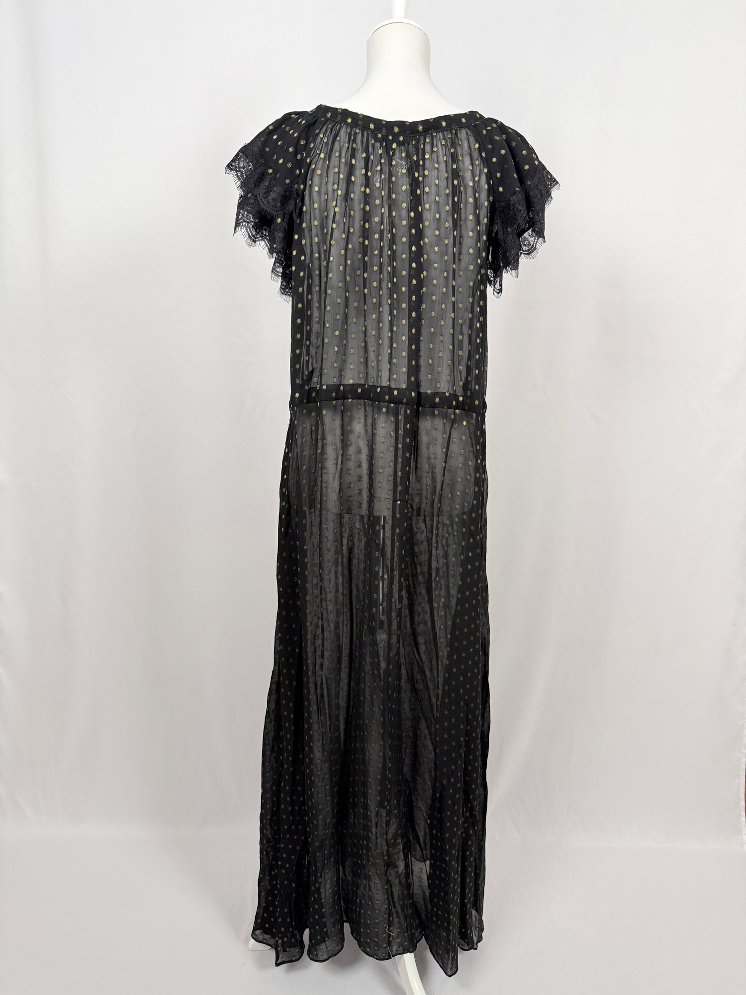 Robe transparente à pois Liz Lurex noire