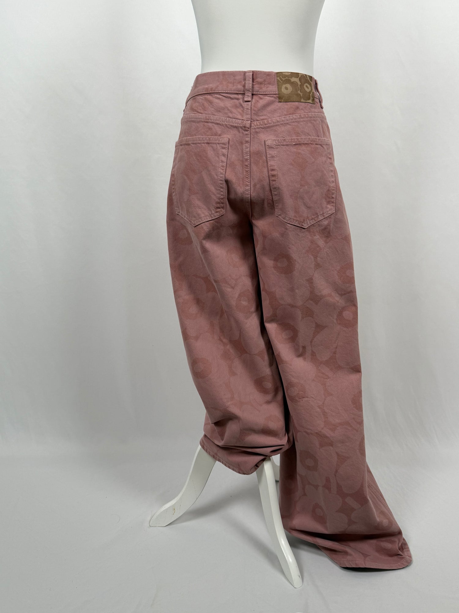 Wide-leg floral trousers