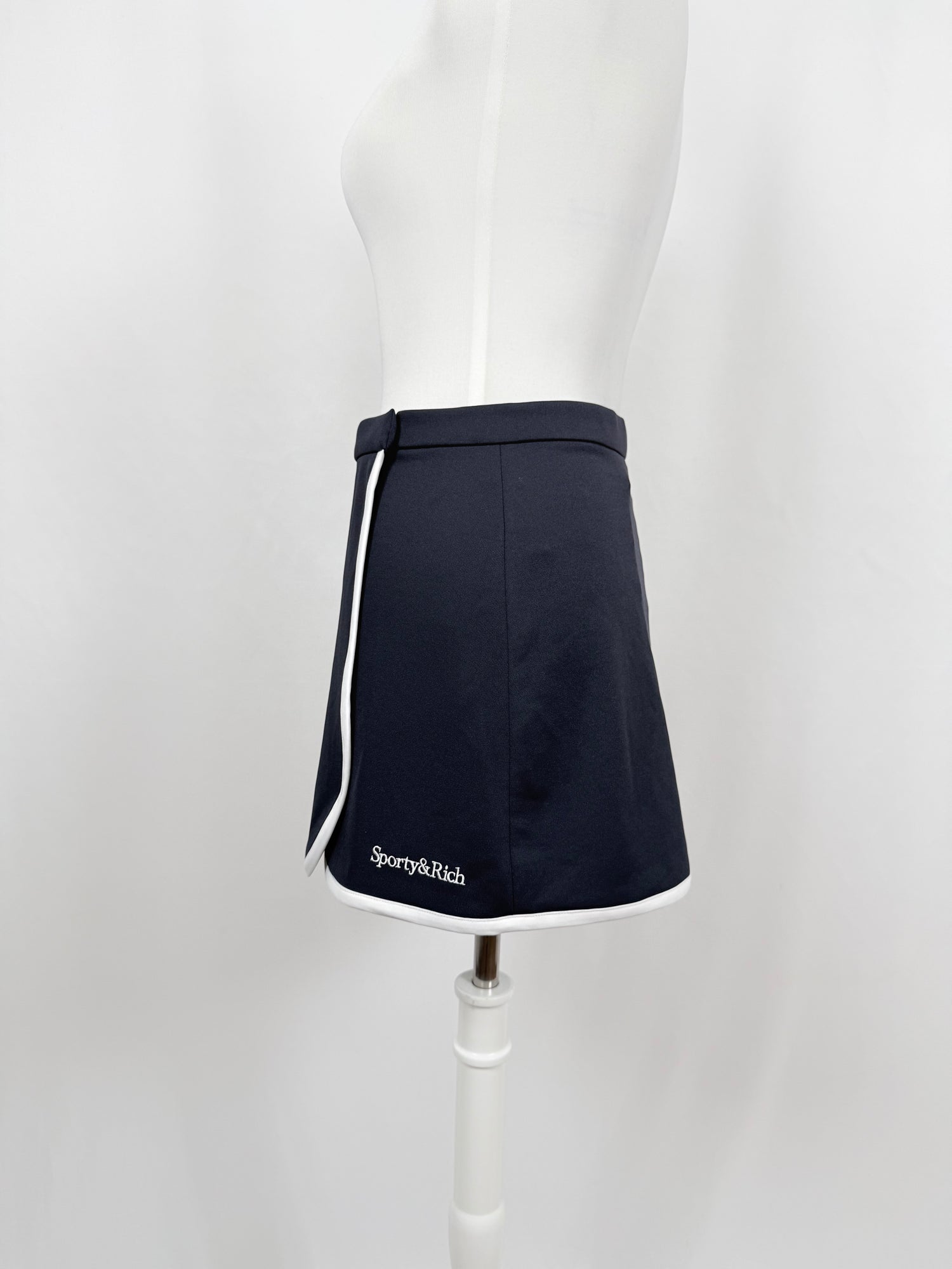 Mini-jupe wrap bleu marine
