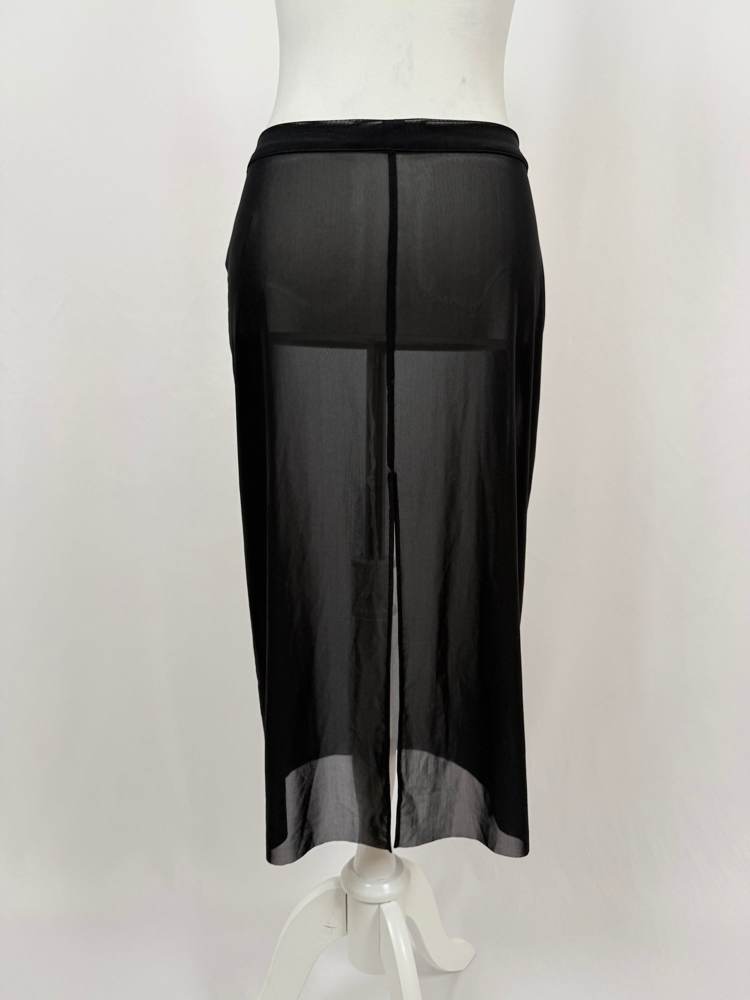 Jupe midi Peri transparente noire