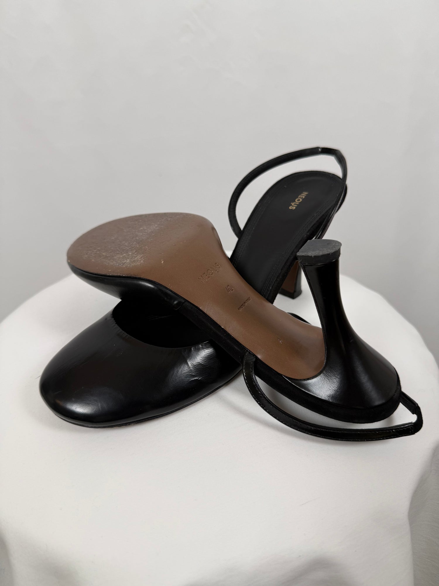 Slingbacks Baten 80mm noir en cuir