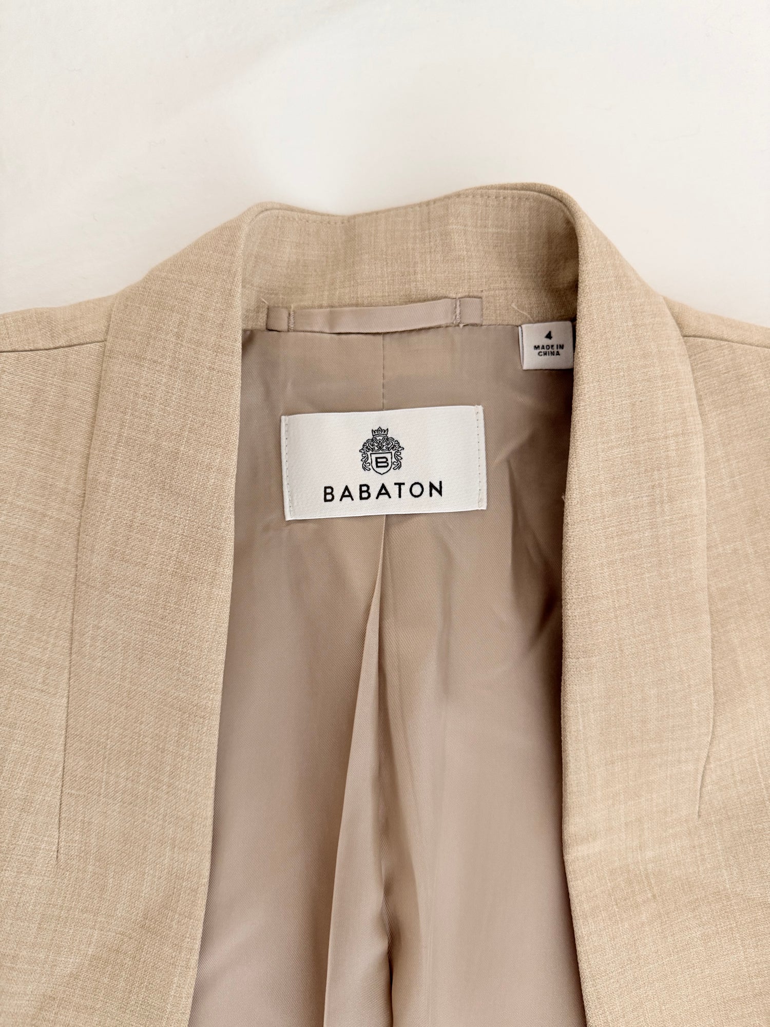 Blazer beige col châle