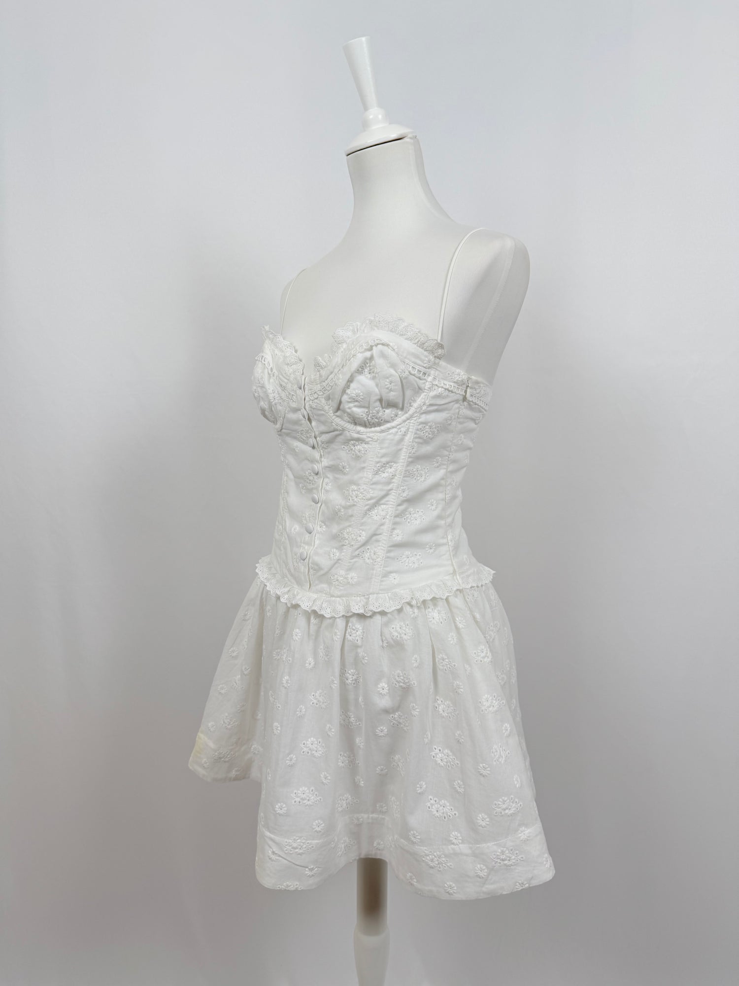 Robe mini blanche style corset