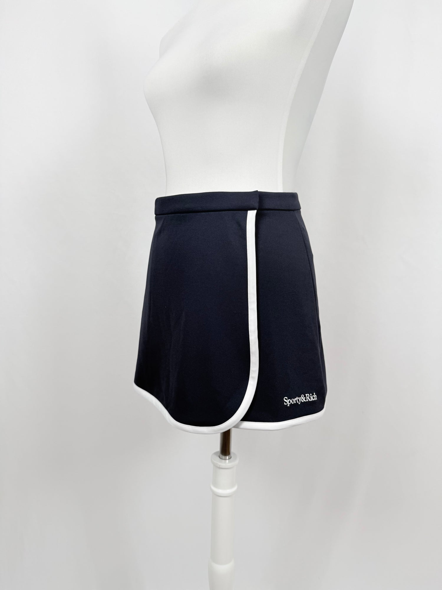 Mini-jupe wrap bleu marine