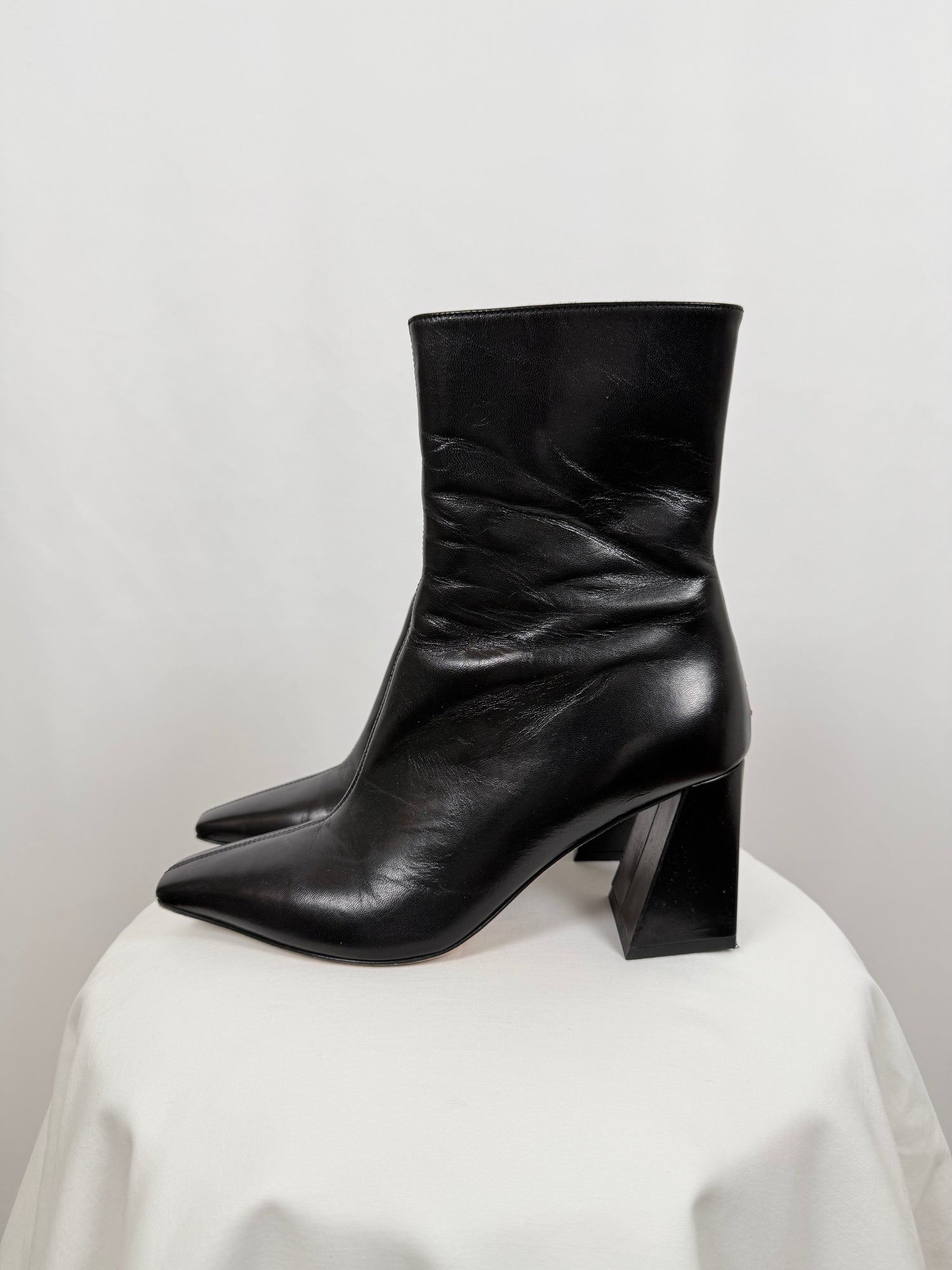Bottines noires en cuir