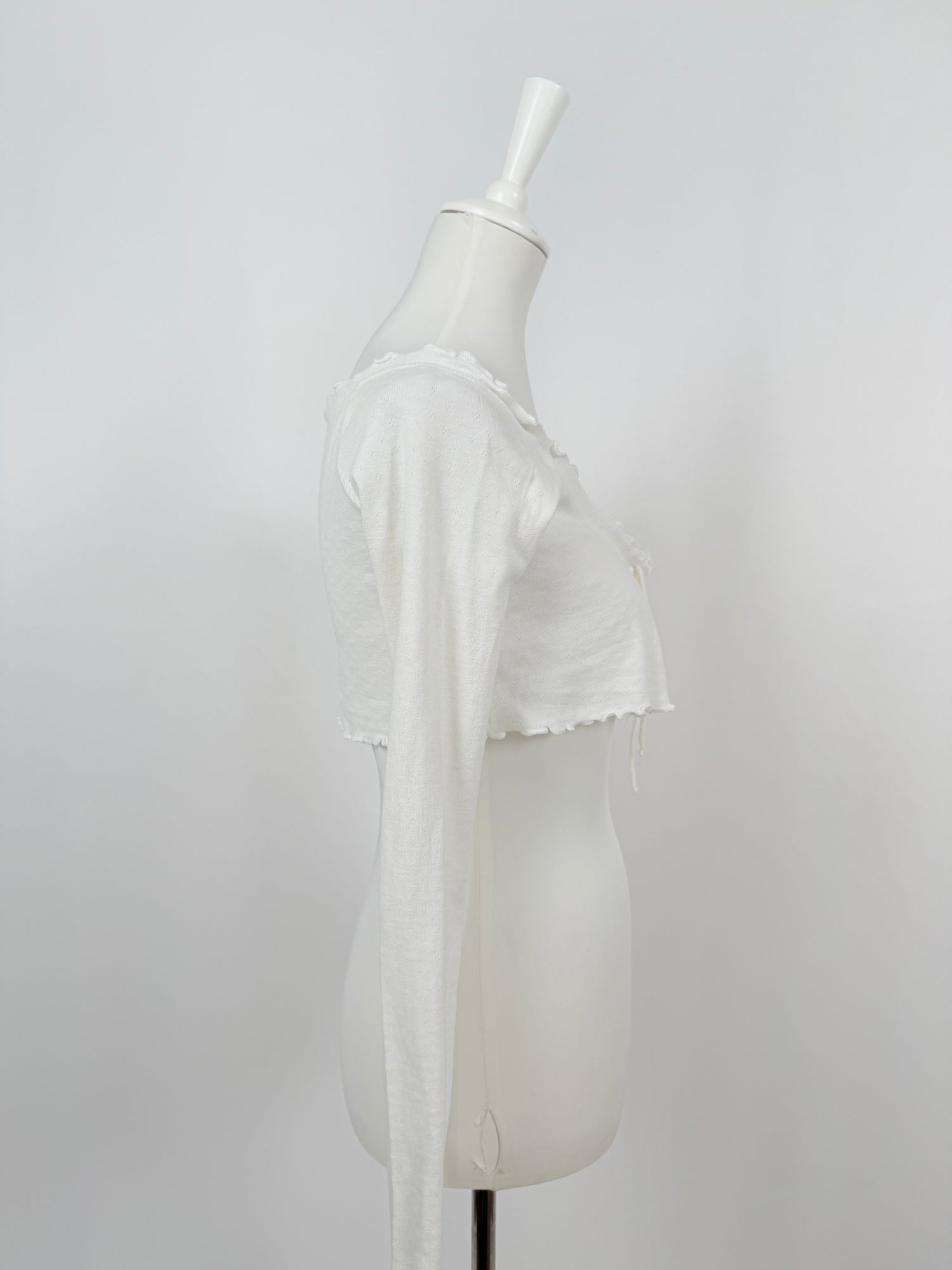 Boléro court blanc à nouer