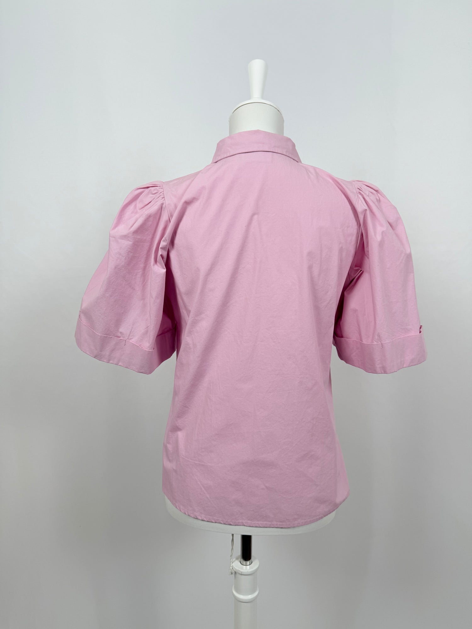 Chemise à manches courtes bouffantes rose