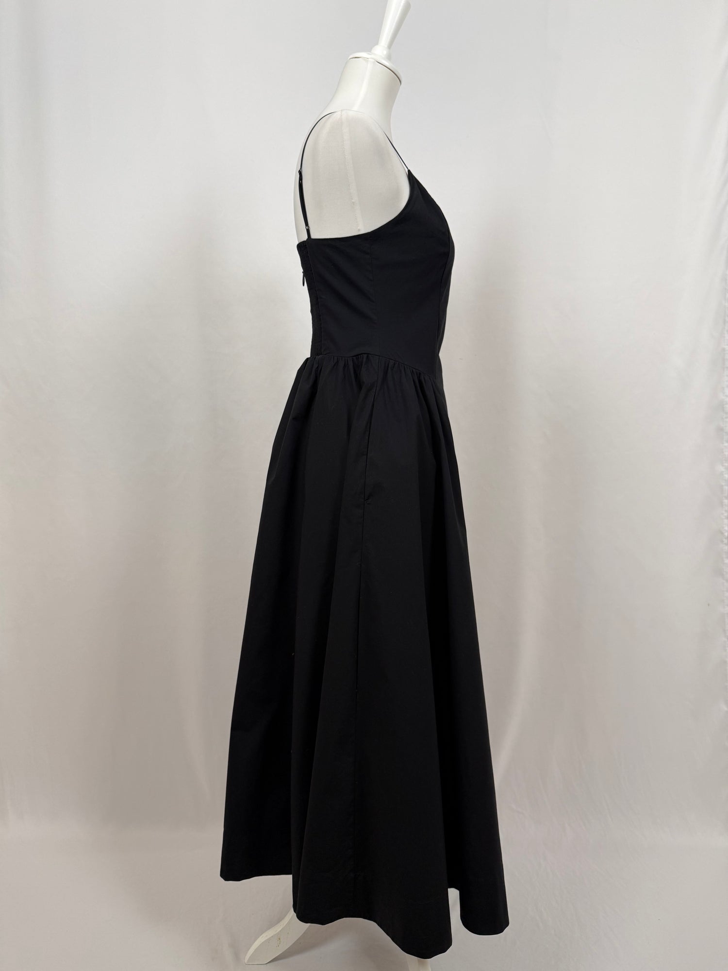 Black Poplin Midi Dress
