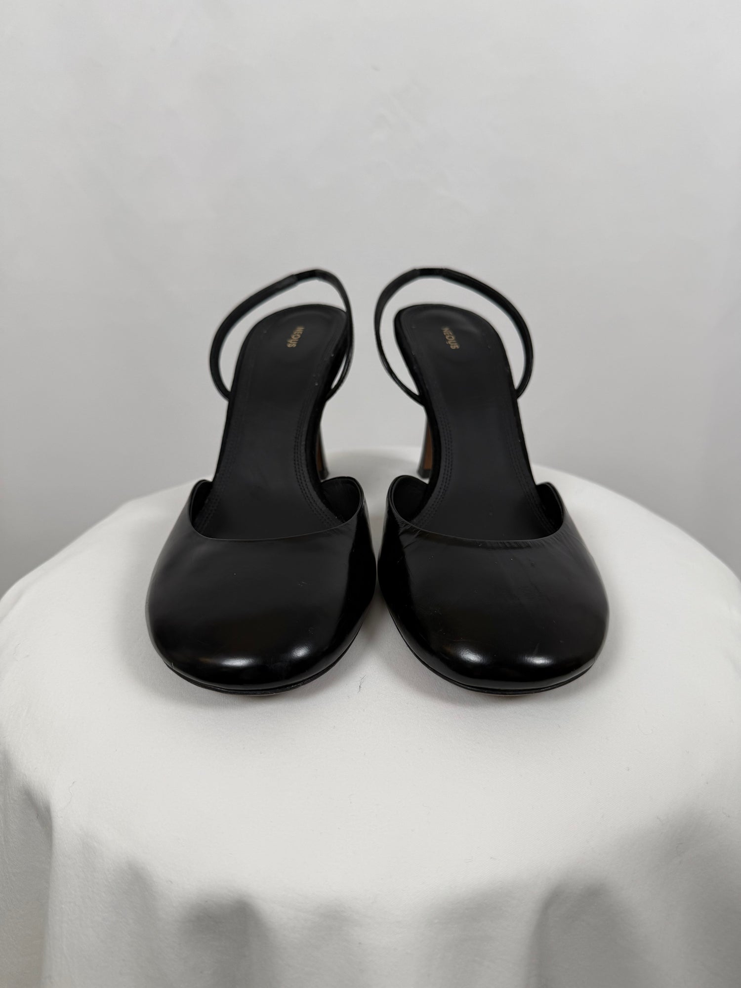 Slingbacks Baten 80mm noir en cuir