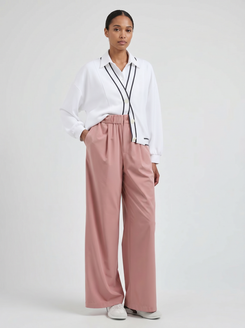 Pantalon Kayson wide leg rose