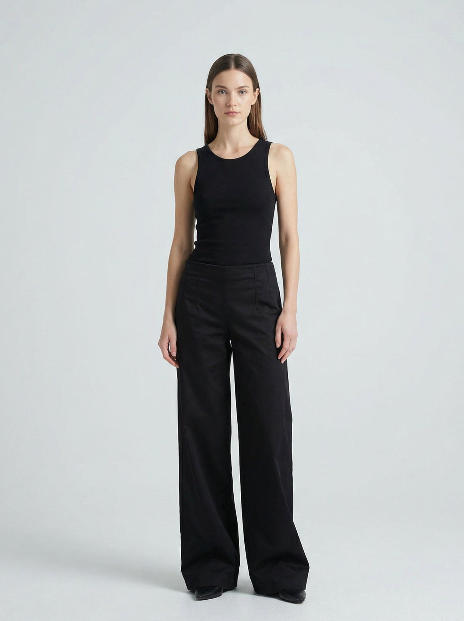 Pantalon flare stretch noir