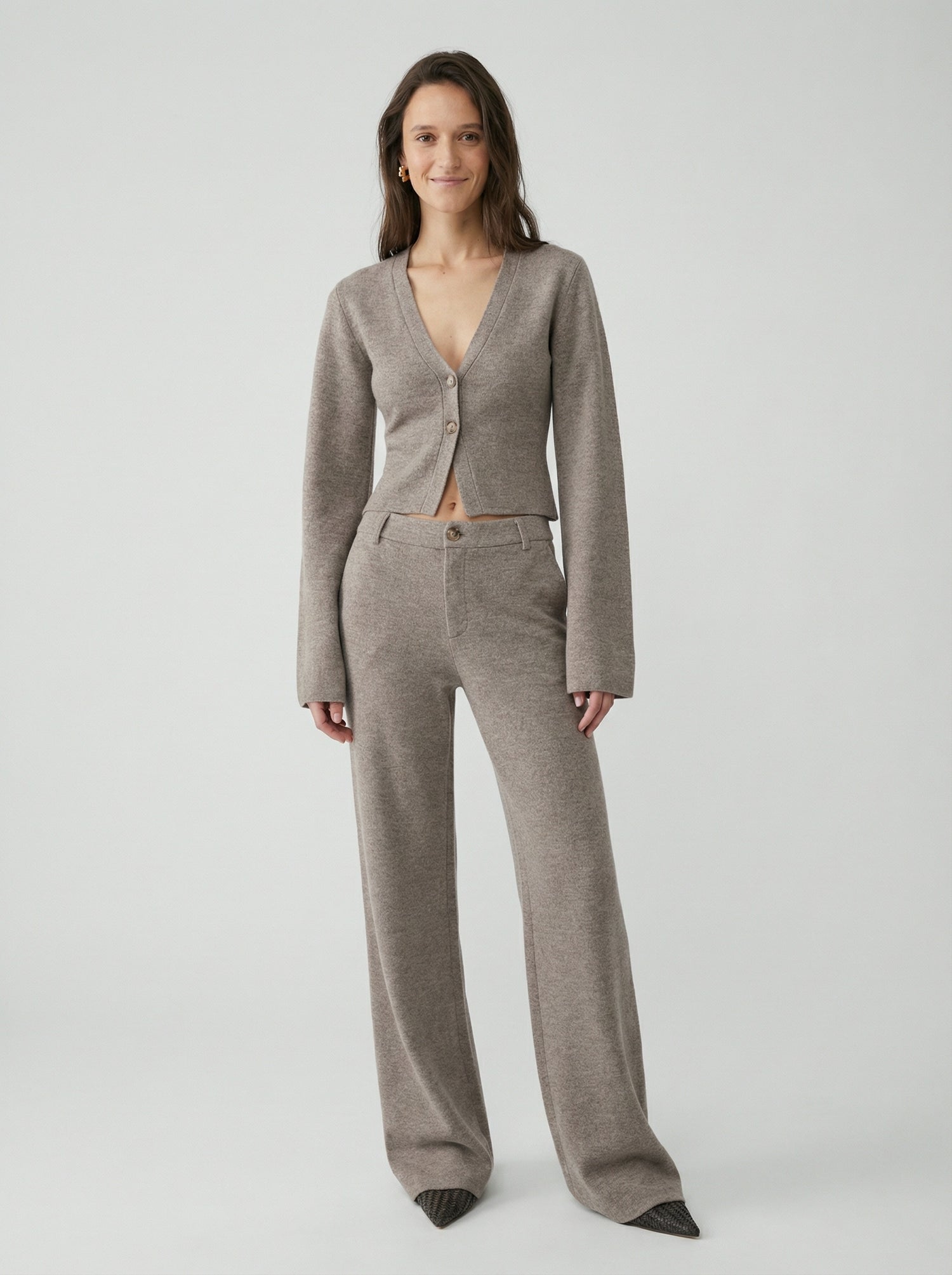 Beige Knitted Trousers
