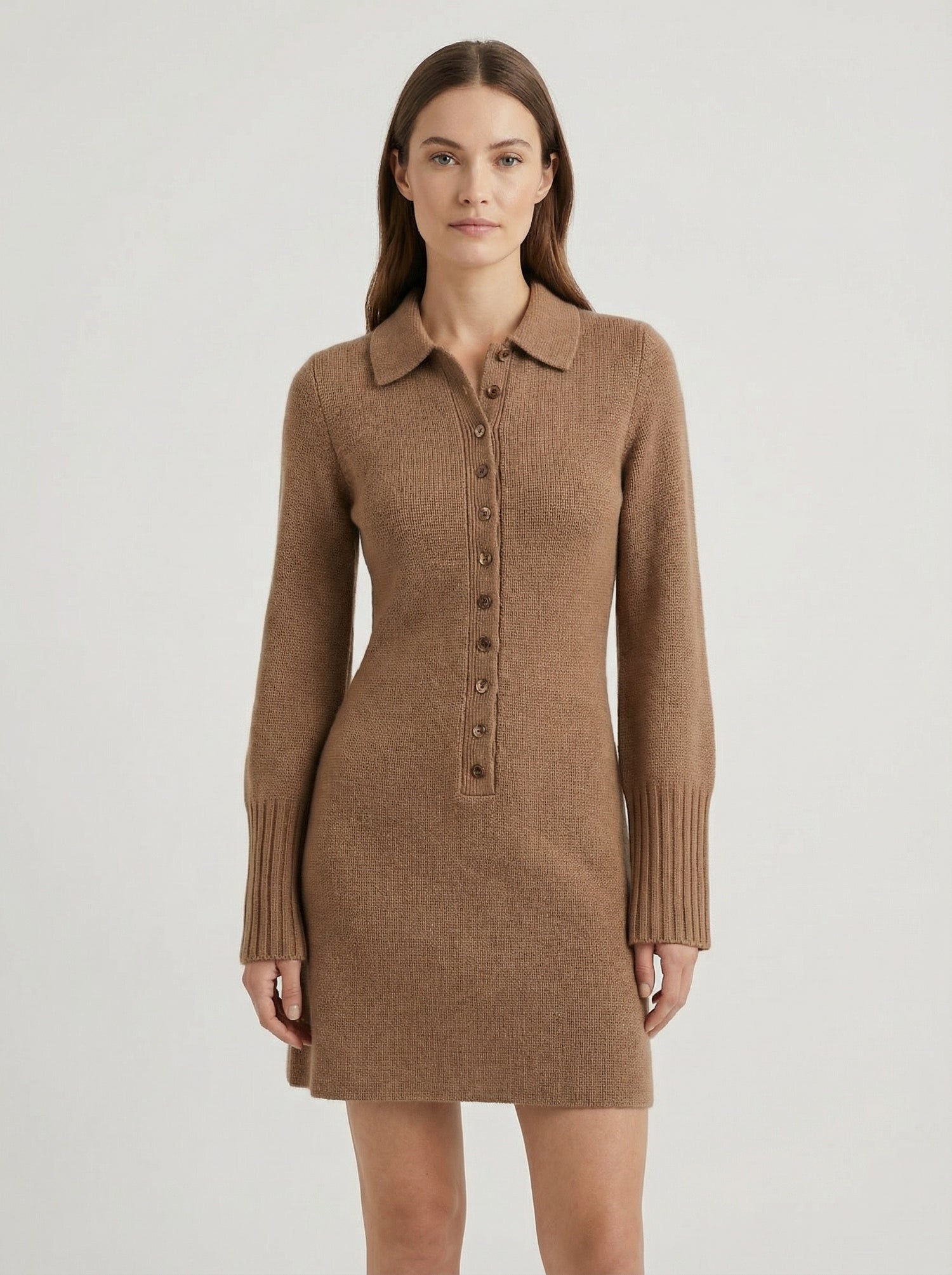 Brown Spring Street Cashmere Sweater Dress